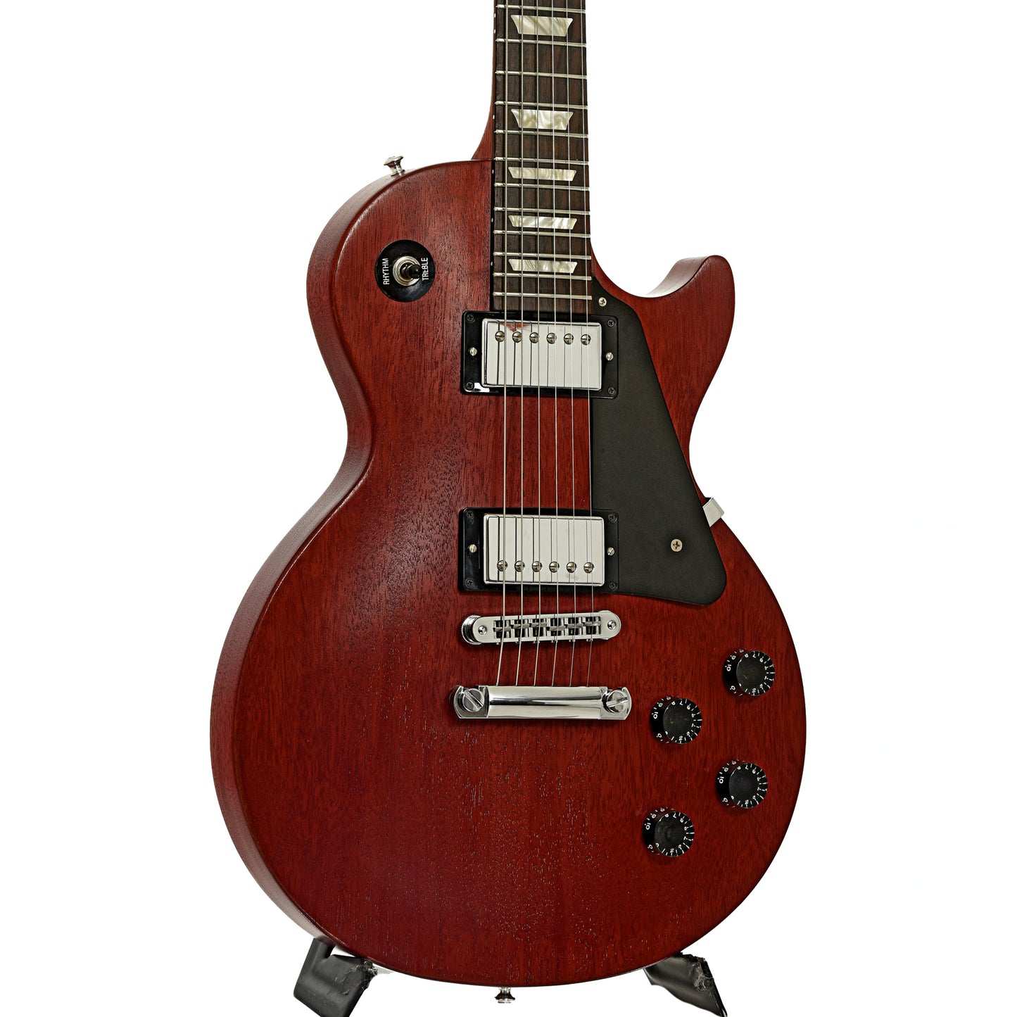 Front and side of Gibson Les Paul Studio Satin Electric Guitar