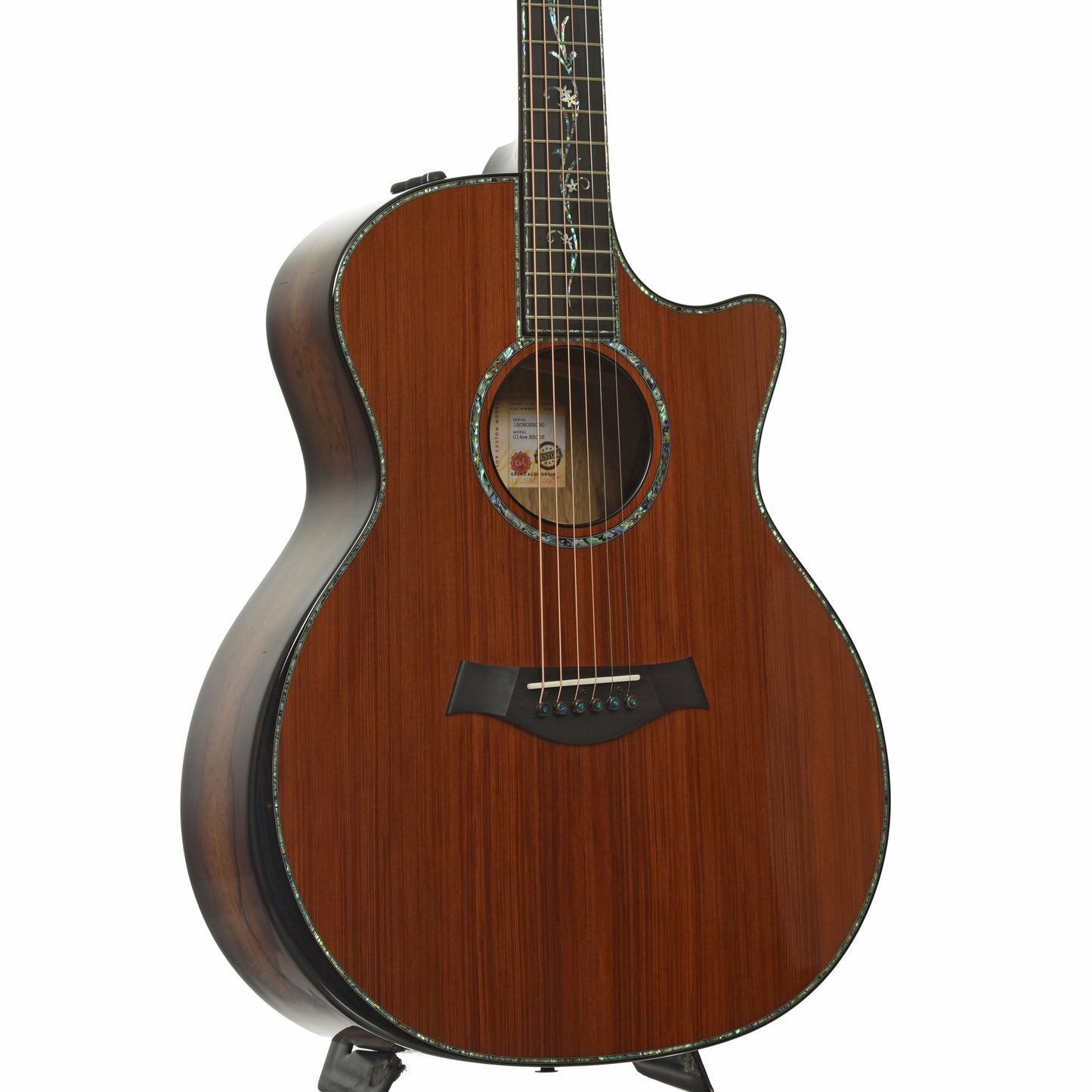 Front and side of Taylor Custom Shop C14ce B5003 "Canela" Guitar 