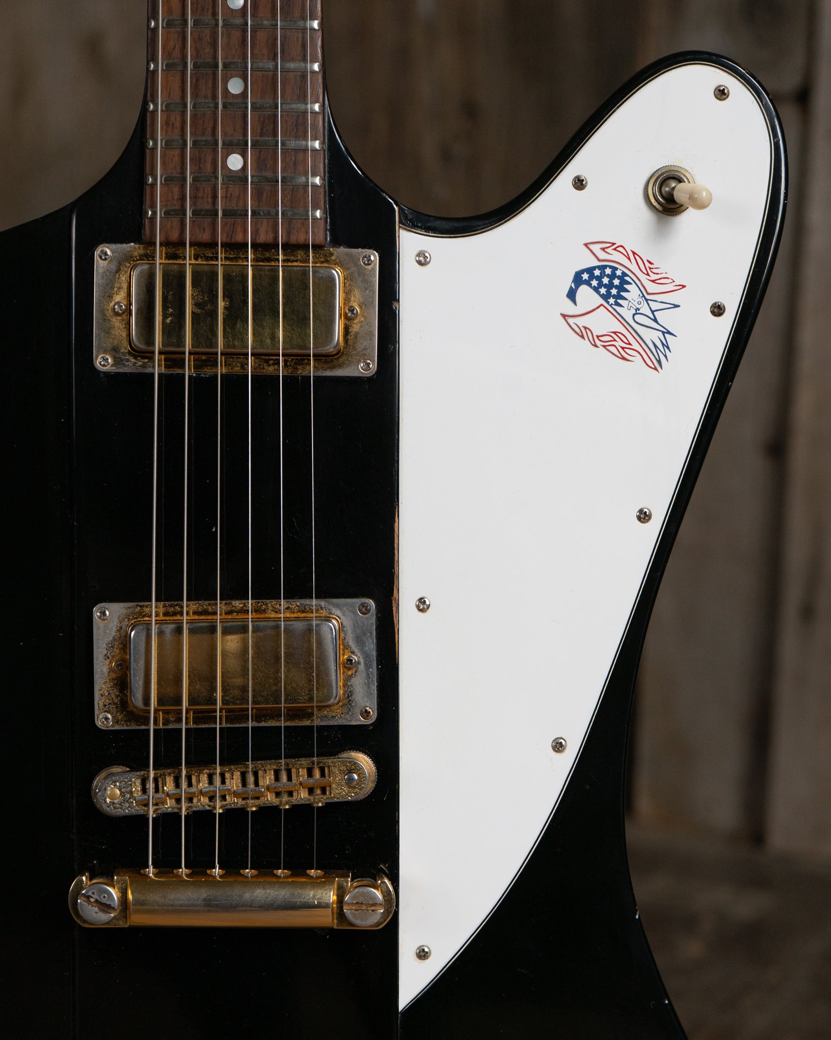 Showroom photo of Gibson Firebird III Bicentennial 76 Electric Guitar (1976)