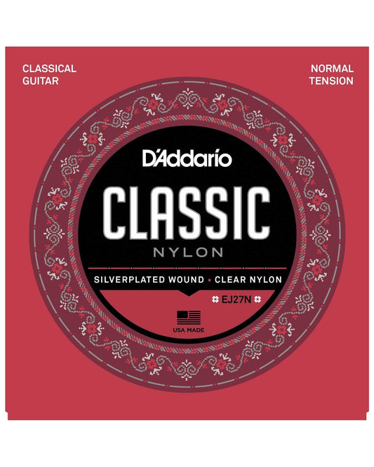 Image 1 of D'Addario EJ27N Silverplated Wound Clear Nylon Normal Tension Classical Guitar Strings - SKU# J27N : Product Type Strings : Elderly Instruments