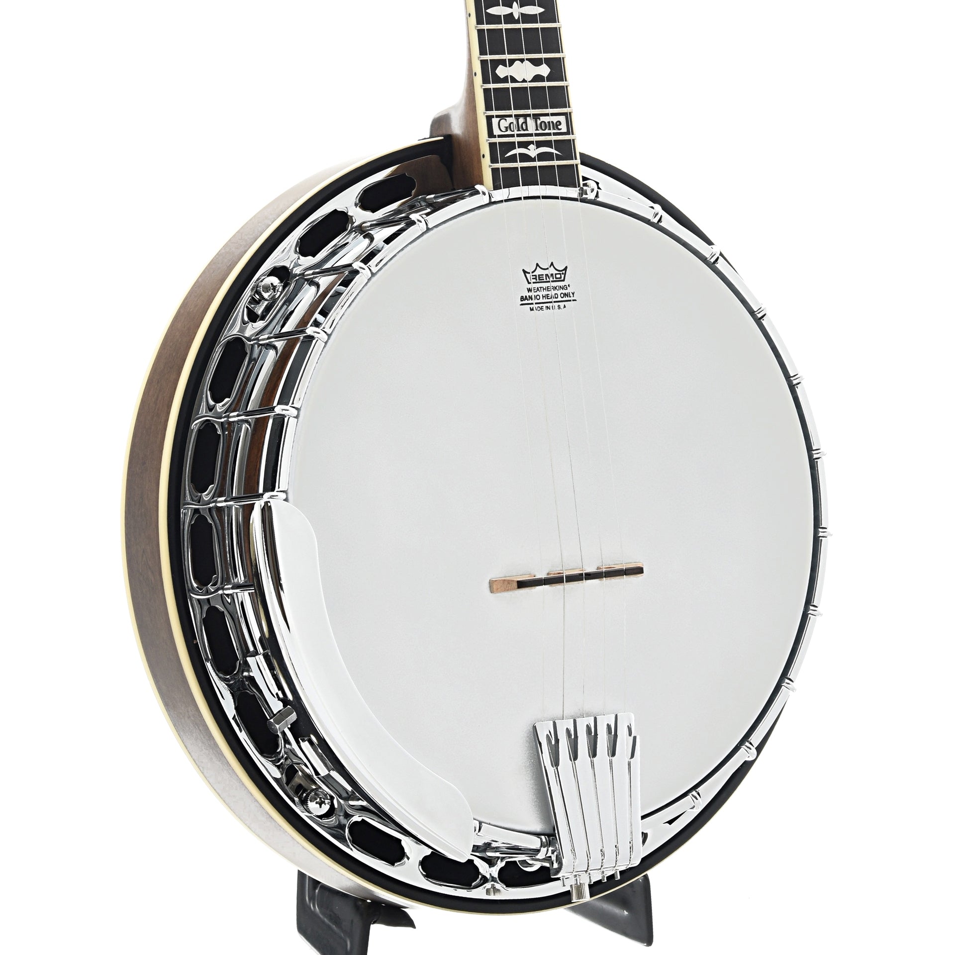 Front of Gold Tone Mastertone OB-150 Orange Blossom Resonator Banjo & Case, Shopworn