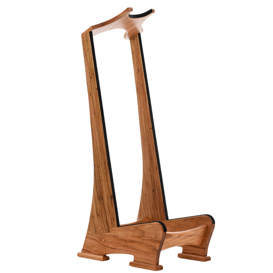 Front and side of Lee Murdock Studio Guitar Stand, Butternut