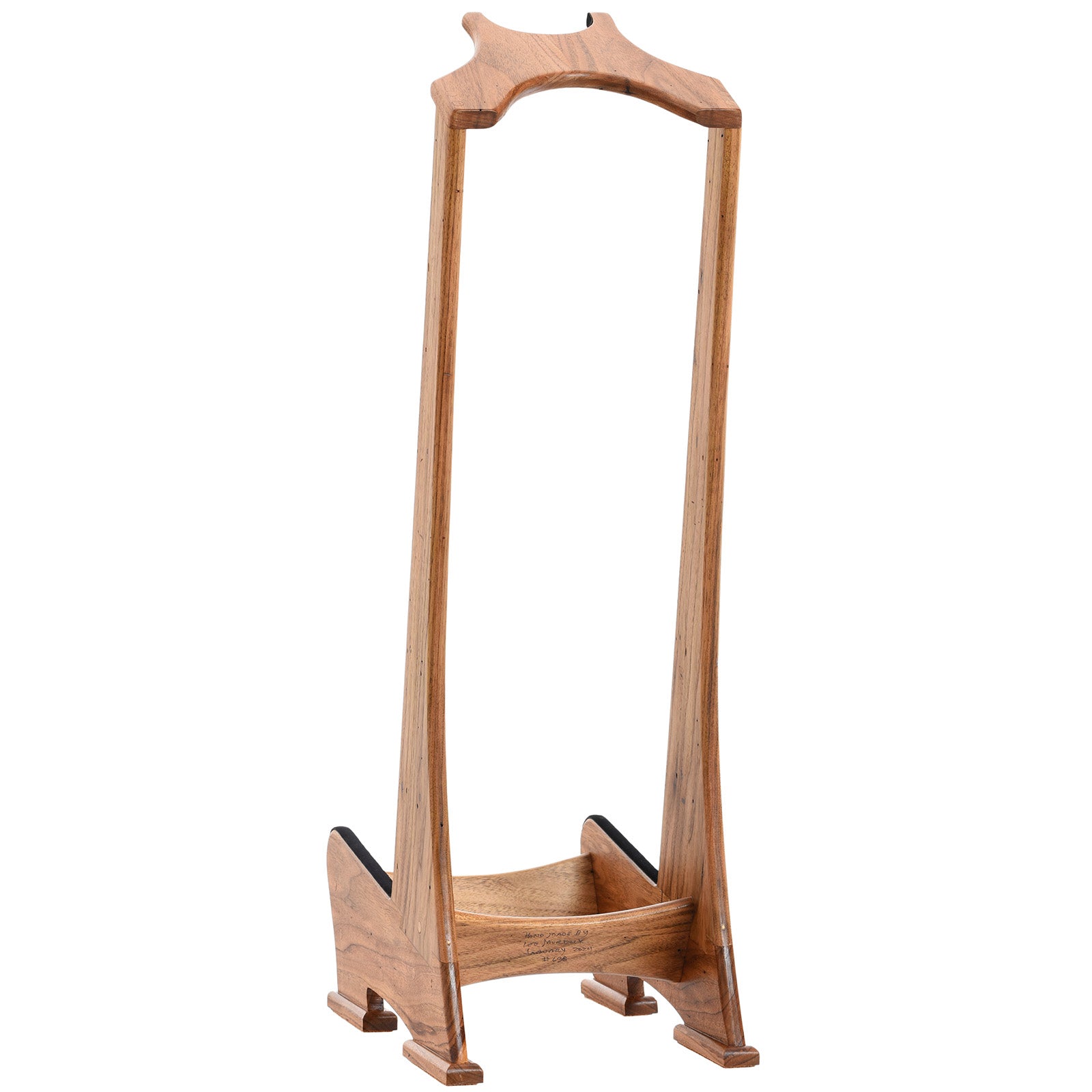 Back and side of Lee Murdock Studio Guitar Stand, Butternut