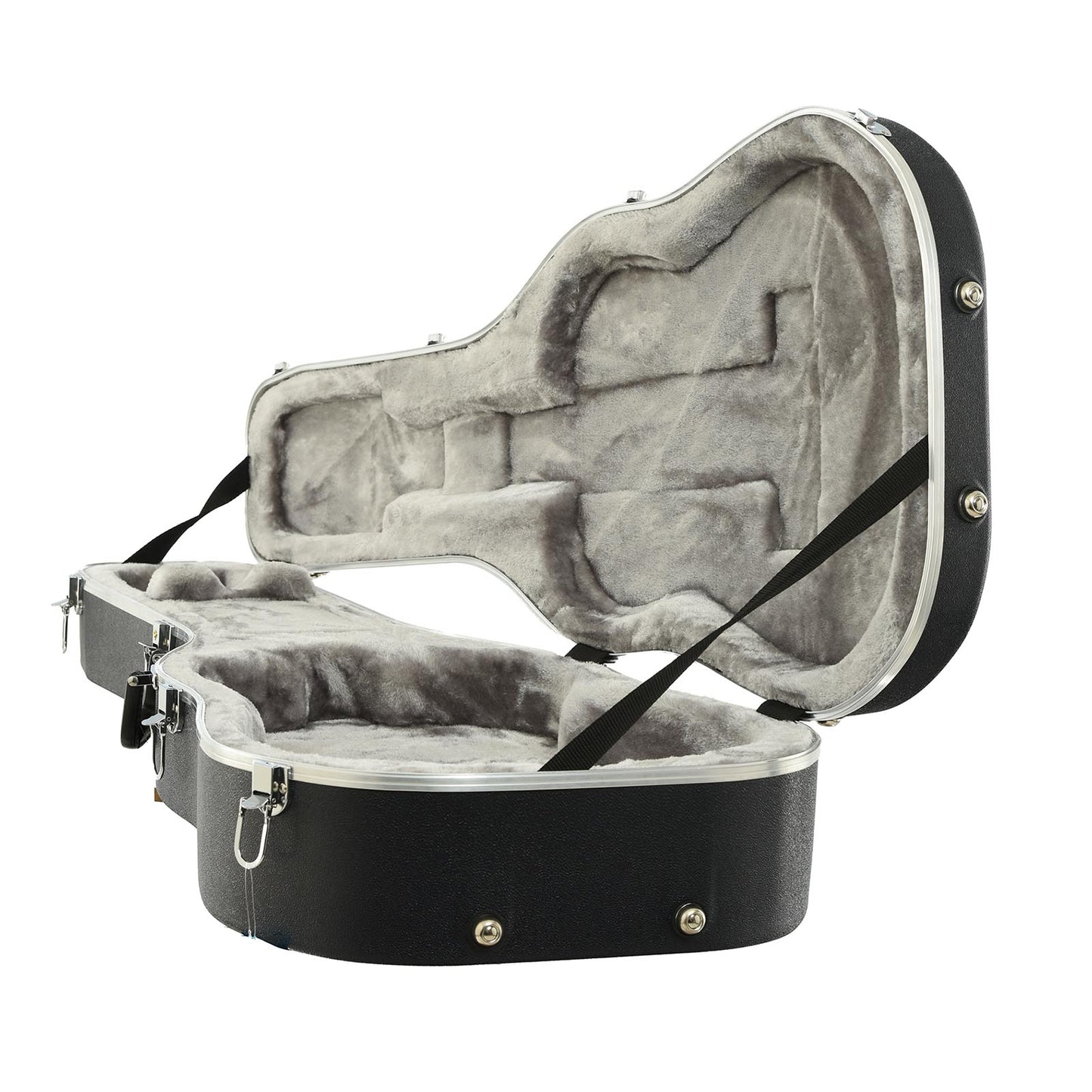 Image 3: Inside of Martin 000 & OM Thermoplastic Guitar Case, Navy/Silver