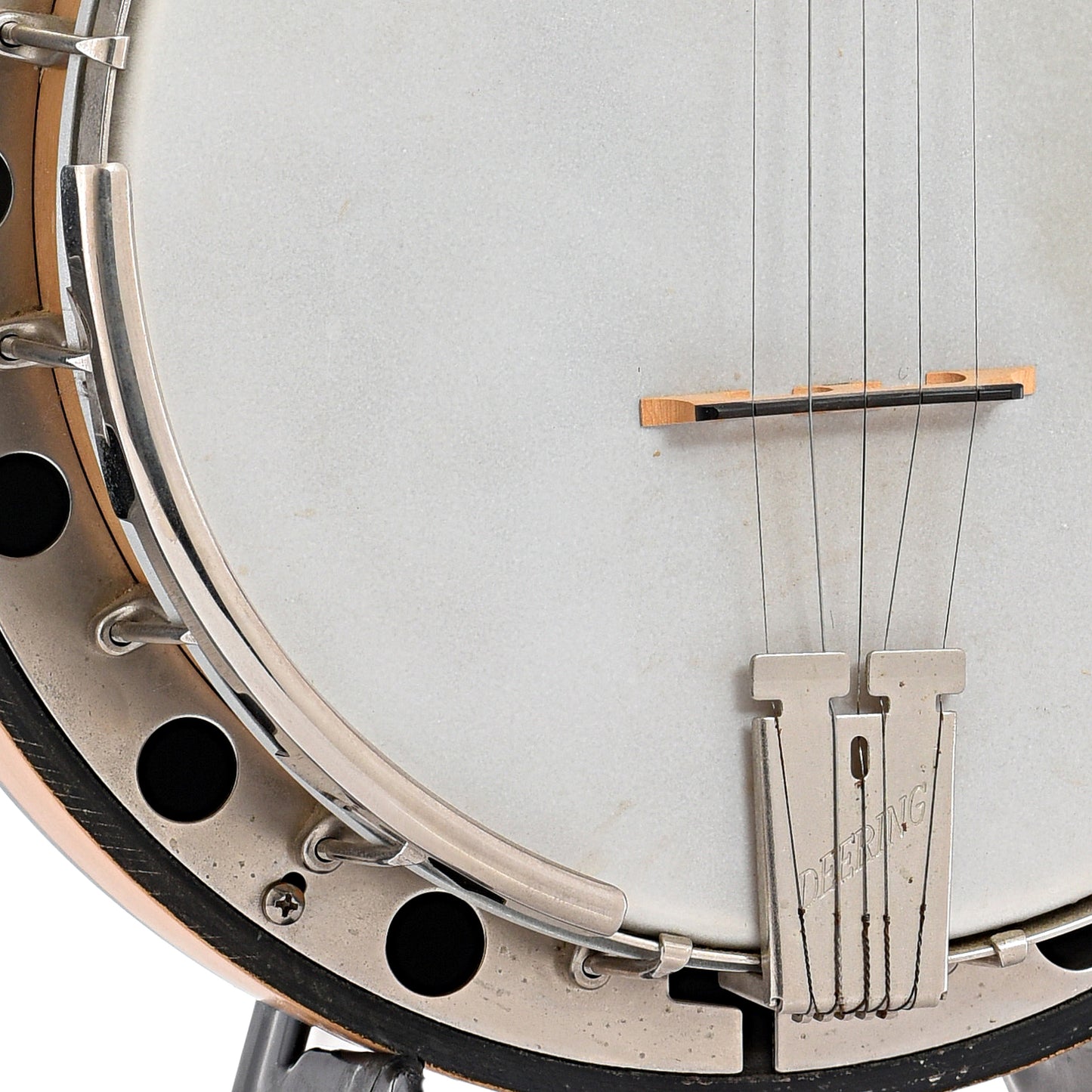 Tailpiece, bridge and armrest of Deering Goodtime II Special Resonator Banjo (c.2003)