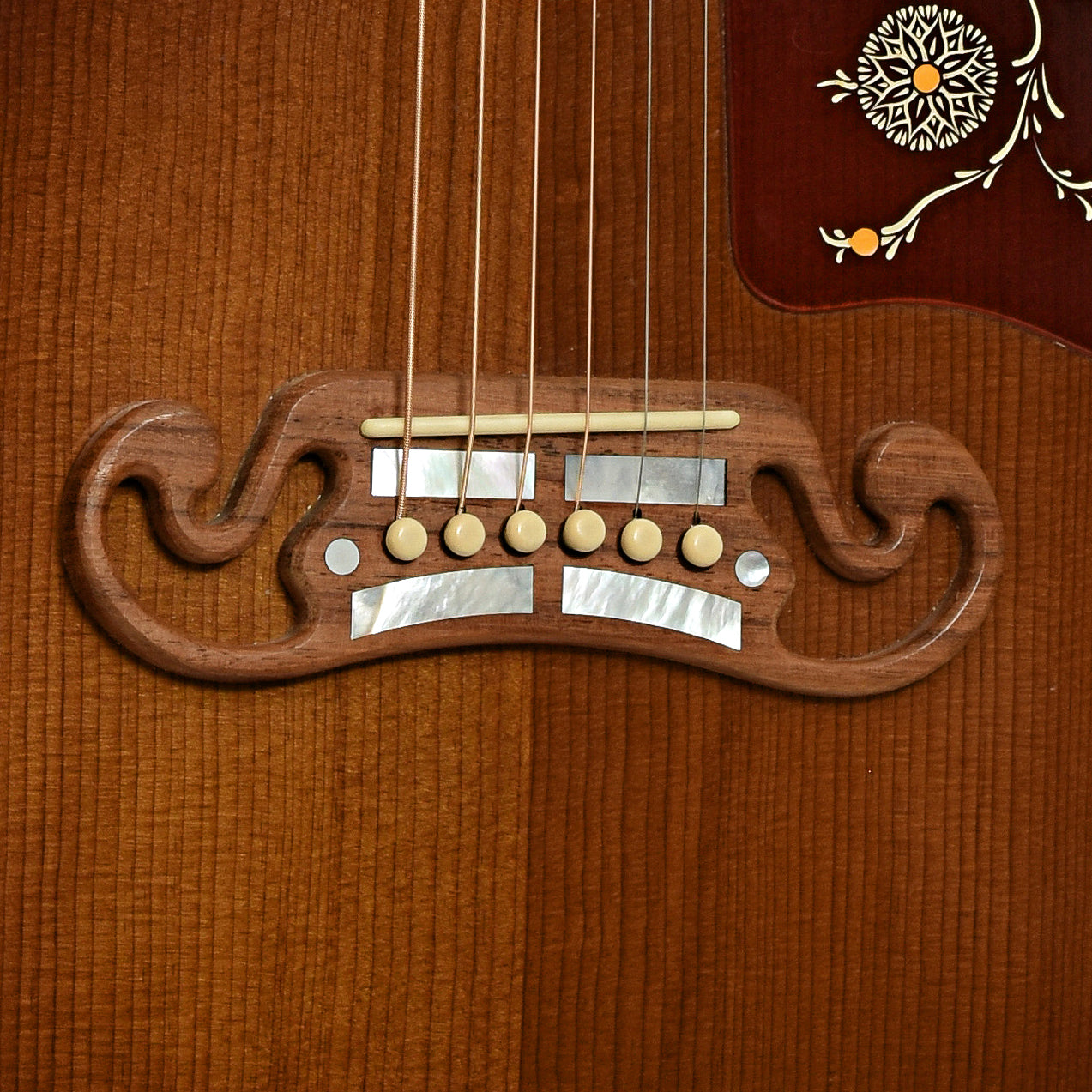 Bridge of Gibson 1957 SJ-200 Acoustic Guitar 