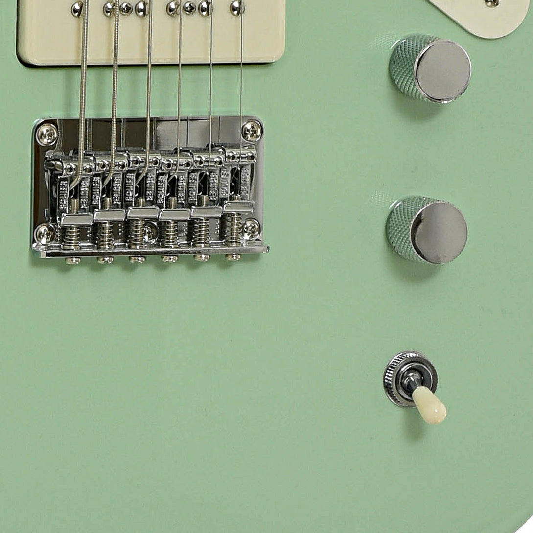 Bridge and controls of Fender Squier Paranormal Baritone Cabronita Telecaster Electric Guitar