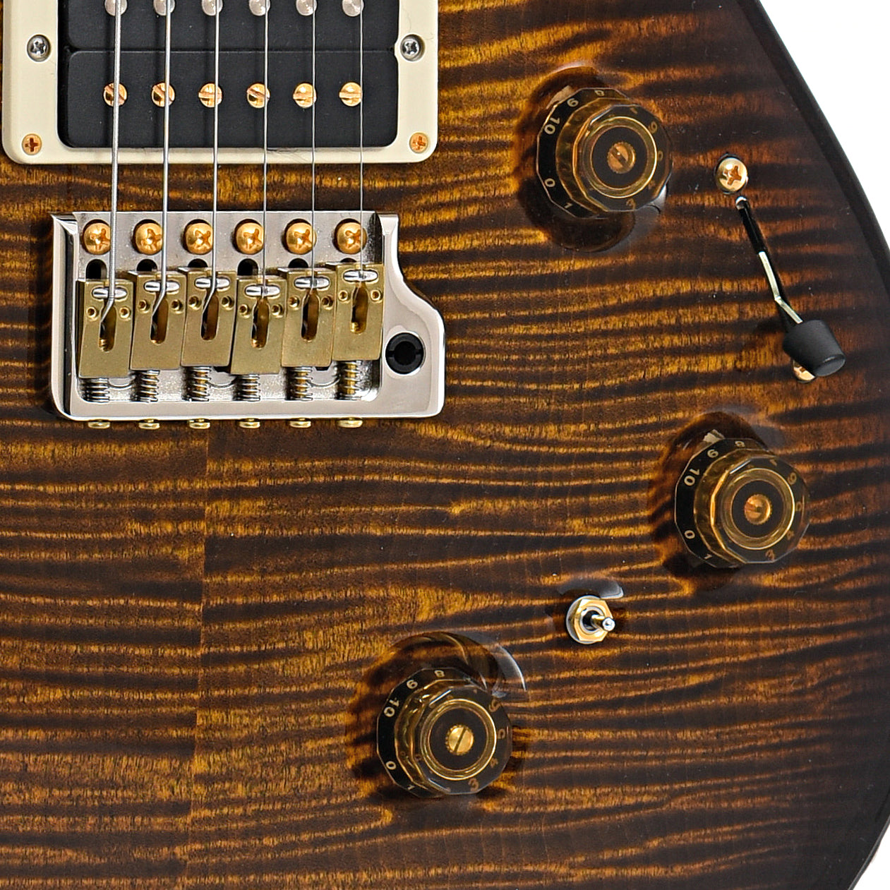 Bridge and controls of PRS Custom 24 Piezo Electric Guitar (2022)