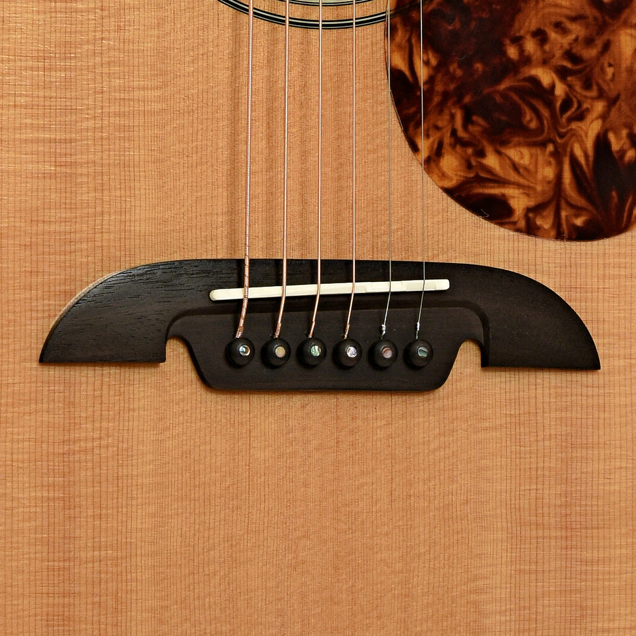 Bridge of Alvarez Masterworks Series MD60 Herringbone Dreadnought Acoustic Guitar