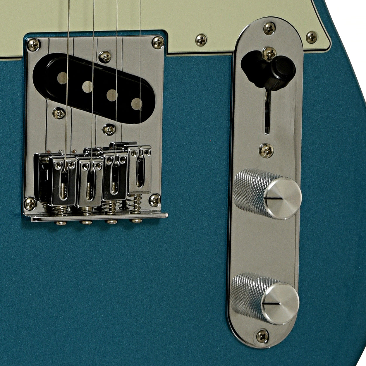 Bridge and controls of Fender Alternate Reality Tenor Telecaster Electric Guitar