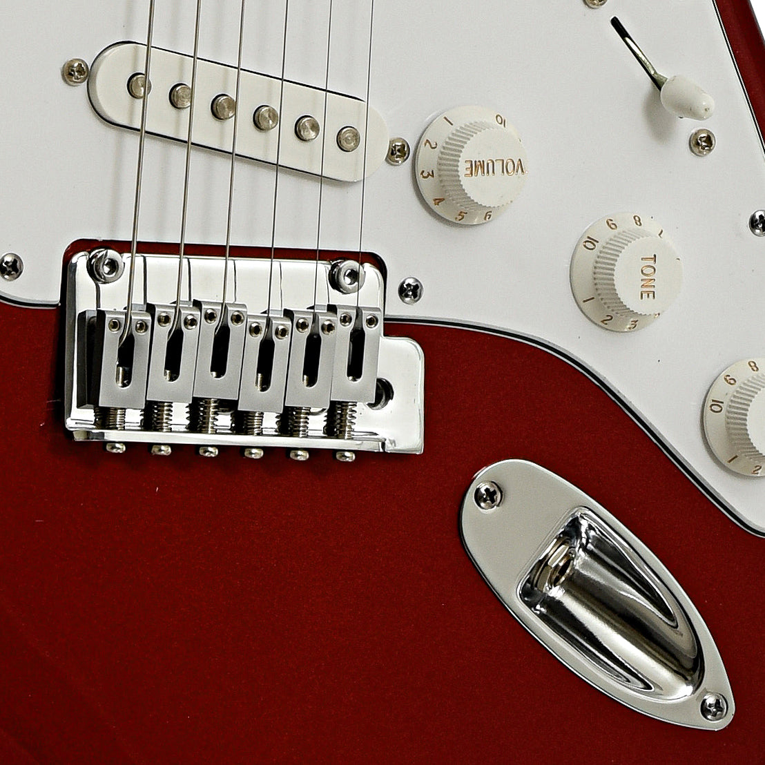 Bridge and controls of Fender Standard Stratocaster Electric Guitar, Candy Cola