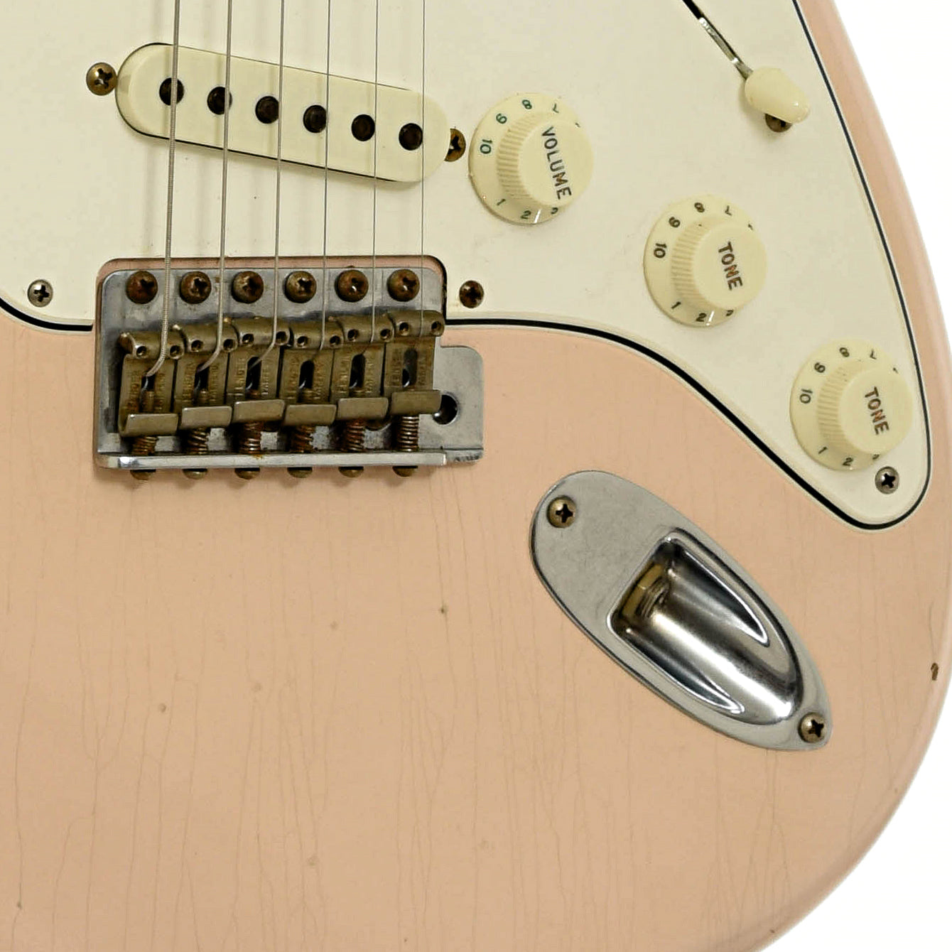 Bridge of Fender Custom Shop Tomatillo Journeyman Stratocaster Electric Guitar