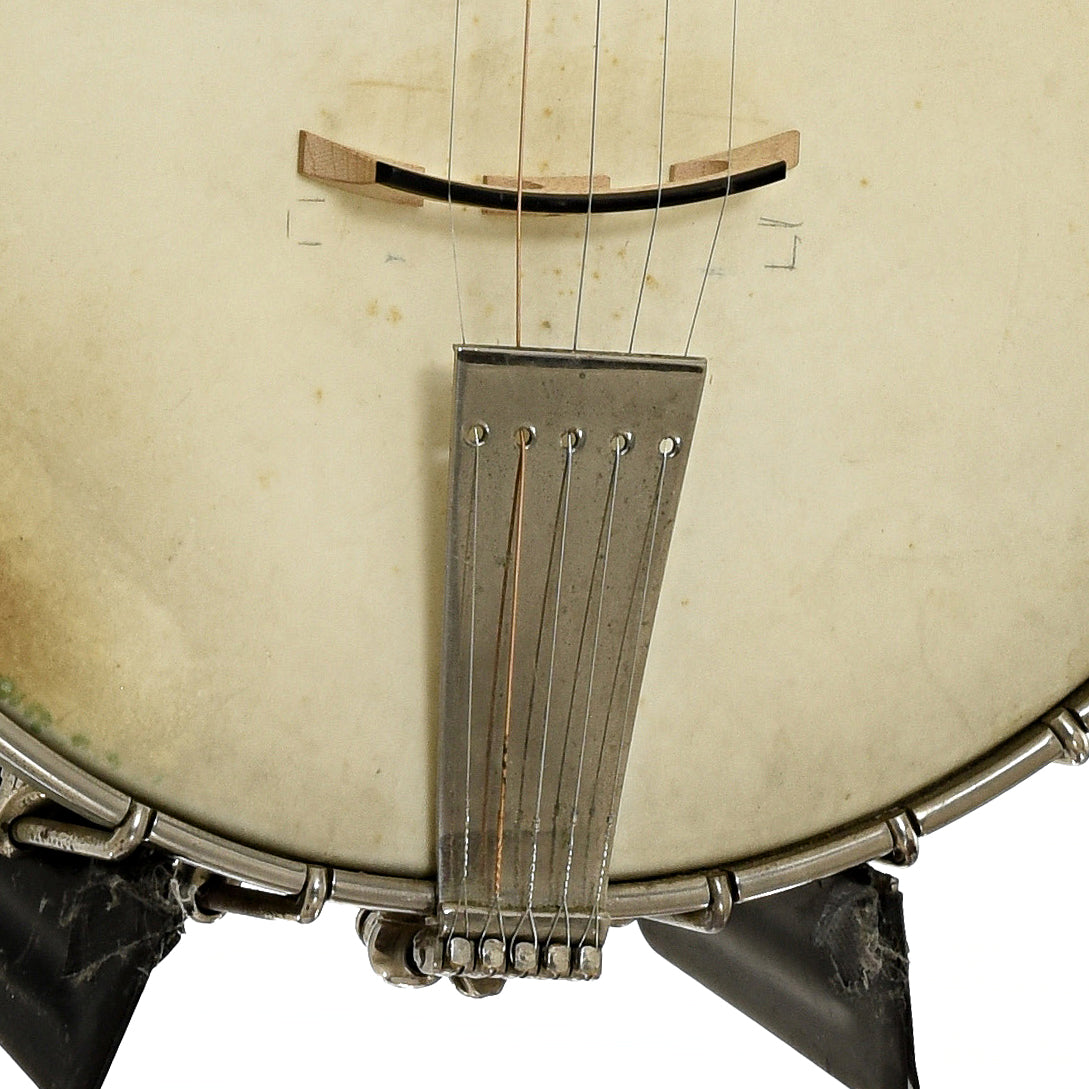 Bridge and controls of Fairbanks Whyte Laydie No.7 Open Back Banjo