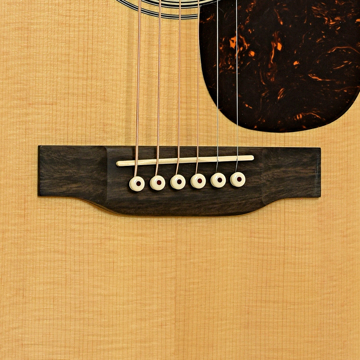 Bridge of Martin OM28E Acoustic Electric Guitar & Case 