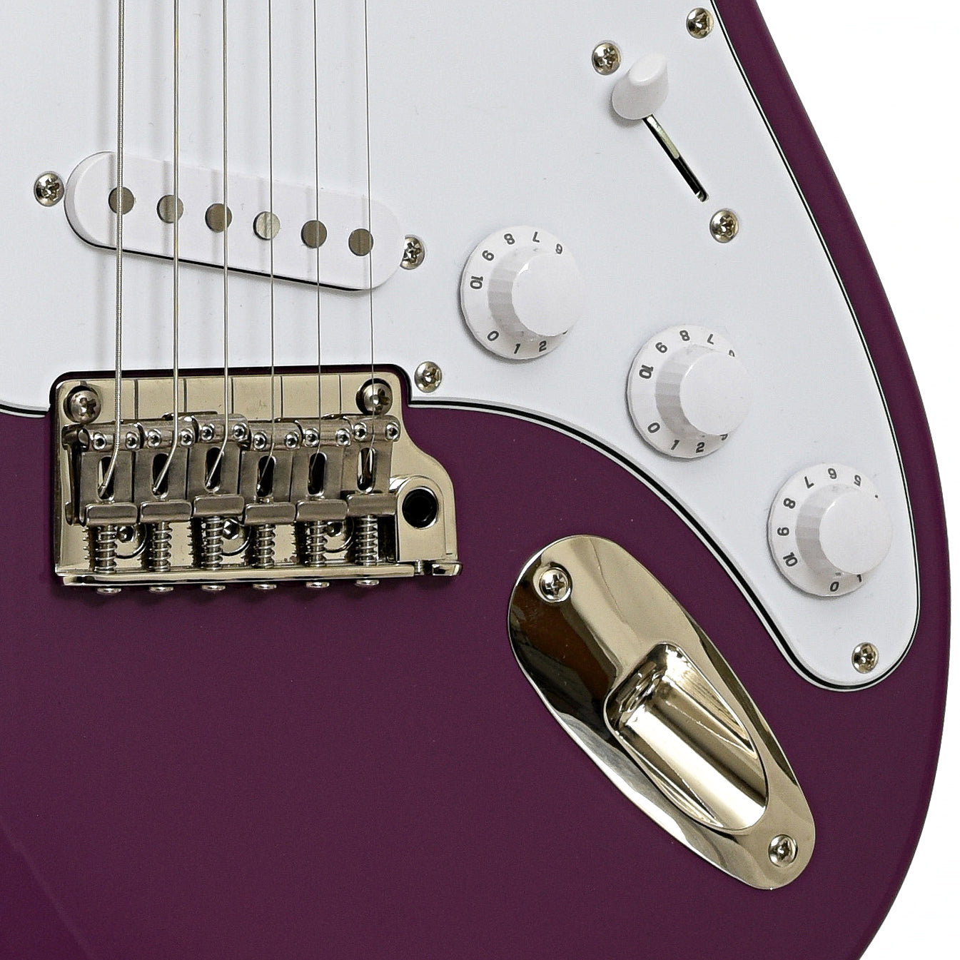 Bridge and controls of PRS SE Silver Sky Maple Electric Guitar 