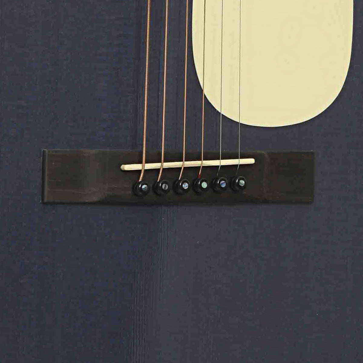 Bridge of Martin 00L-16E Acoustic Guitar & Gigbag, Blue Denim