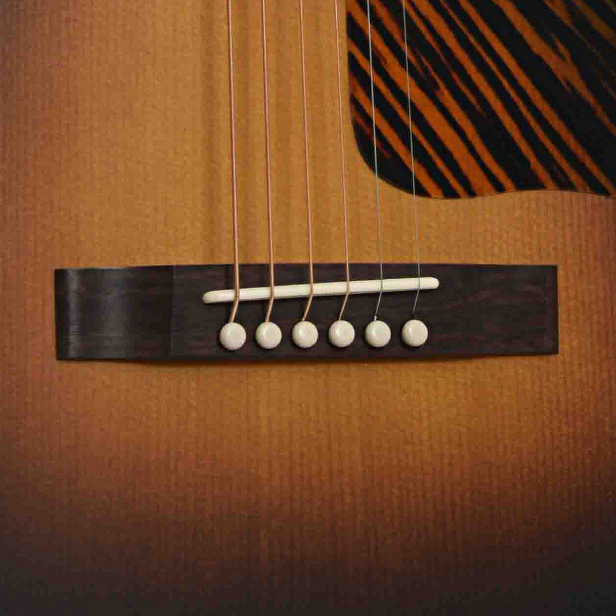 Bridge of Gibson J-45 Century 12-Fret Acoustic Guitar & Case, Vintage Sunburst