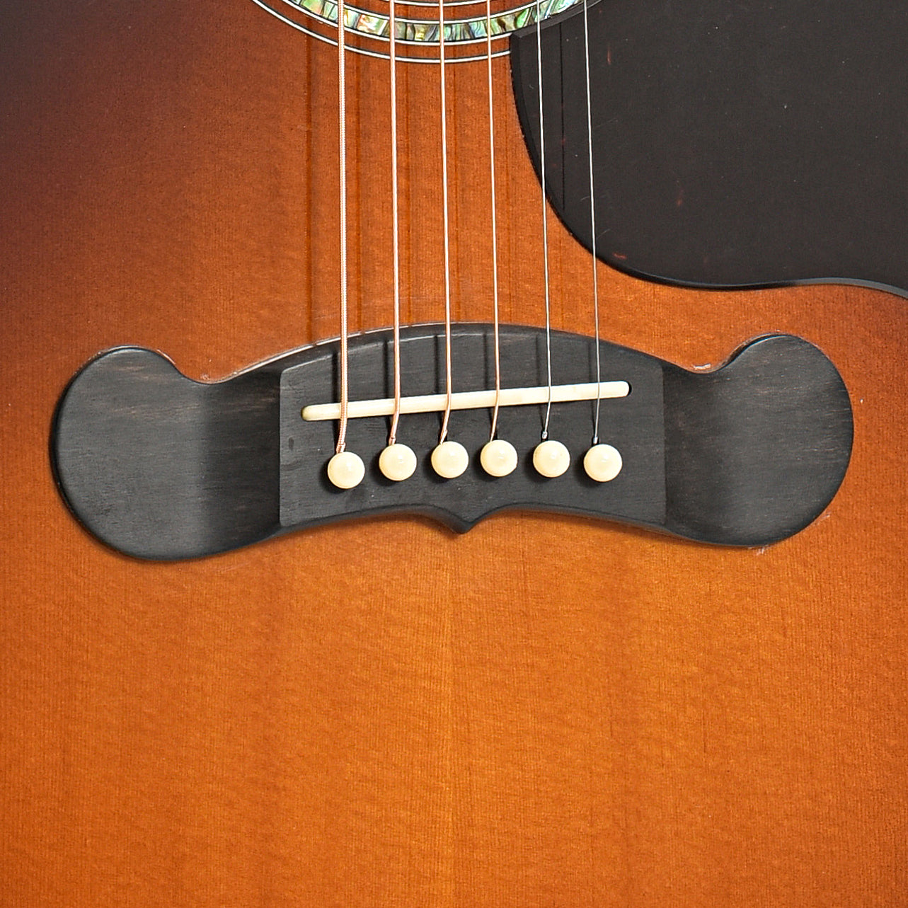 Bridge of 2001 Gibson J-185 EC Acoustic Guitar 