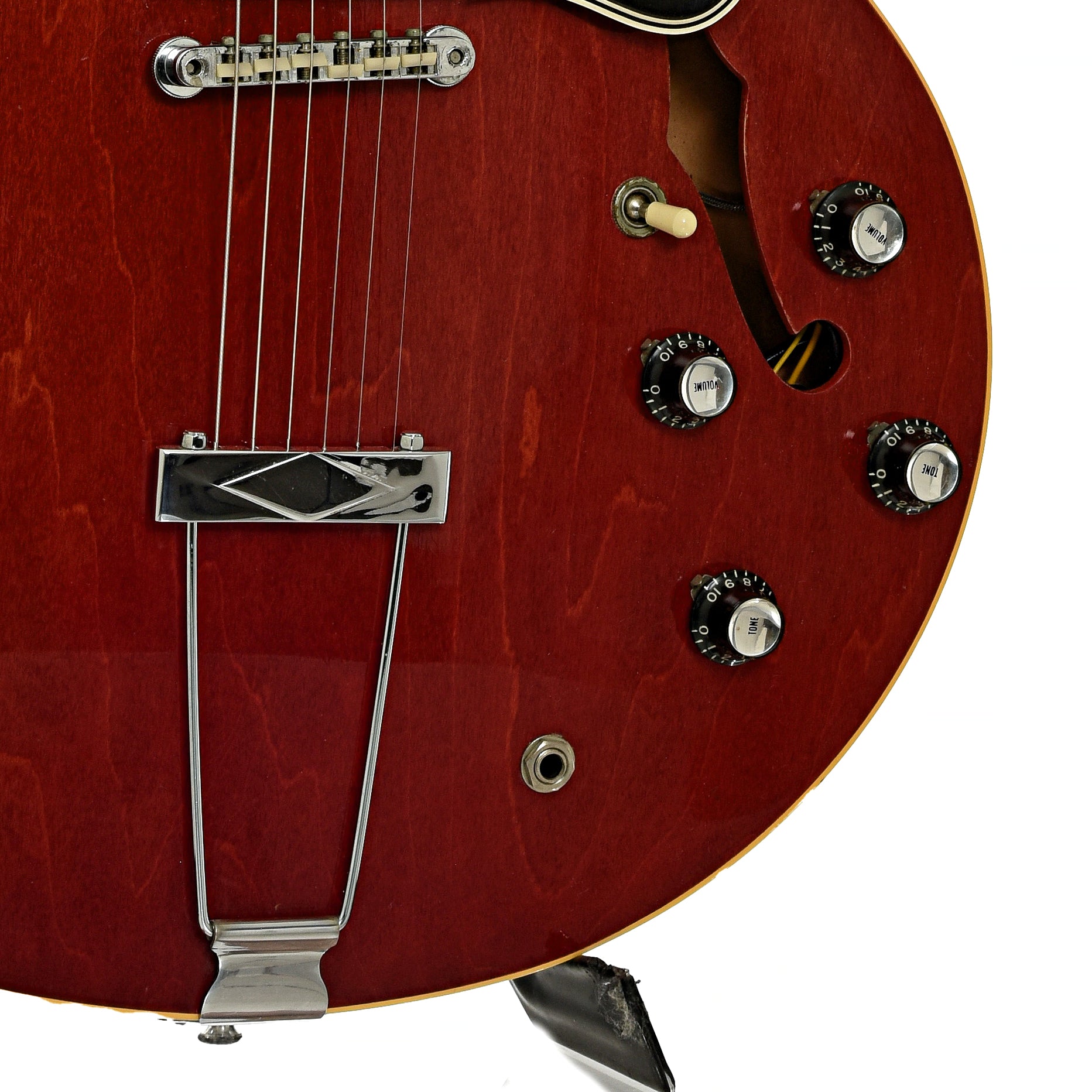 Tailpiece of Gibson ES-335 Hollowbody Electric Guitar