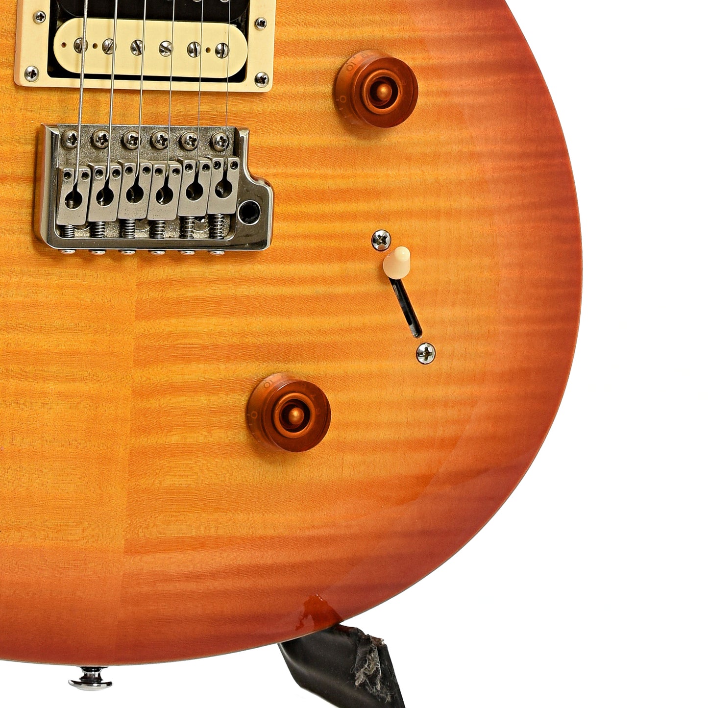 Bridge and controls of PRS SE CE Custom 24 Electric Guitar