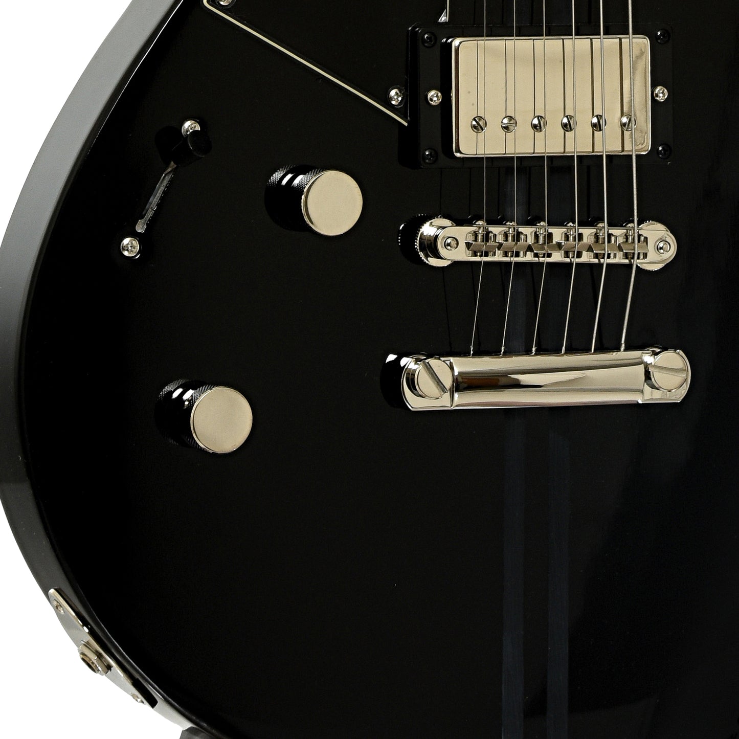 Bridge and controls of Yamaha RSE20L Revstar Element Left Handed Electric Guitar, Black 