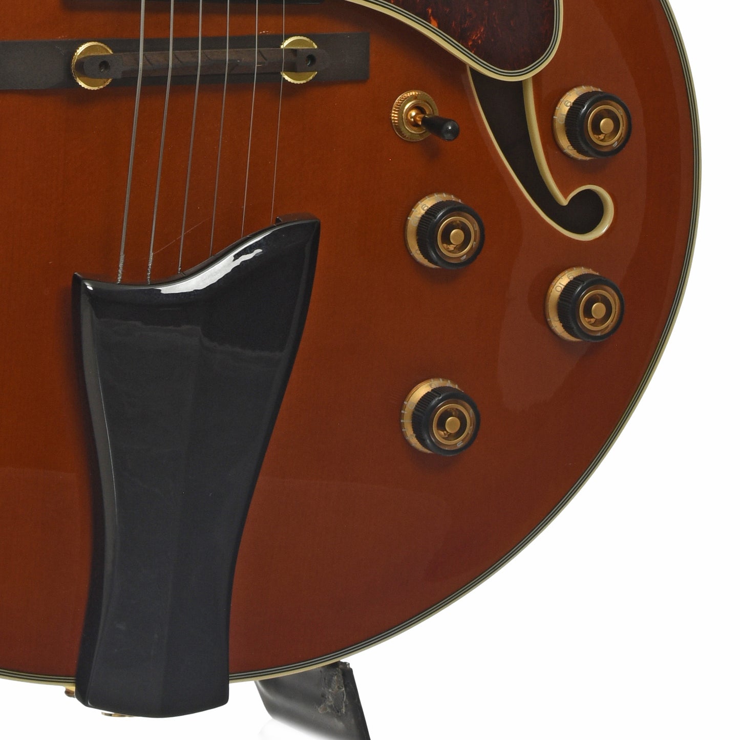 Bridge and controls of Ibanez ASF-95 Artcore Expressionist Hollowbody Electric Guitar 