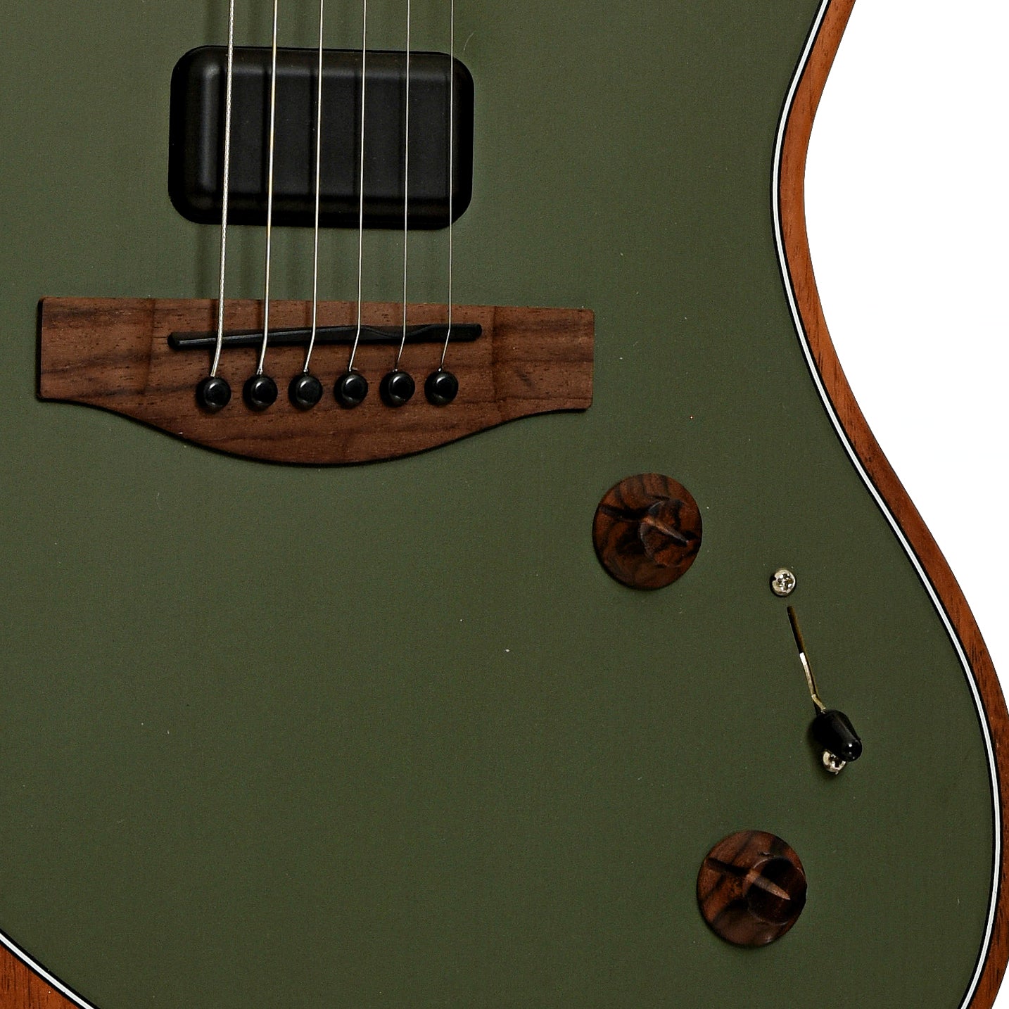 Bridge and controls of Fender Acoustasonic Player Jazzmaster Acoustic-Electric Guitar 