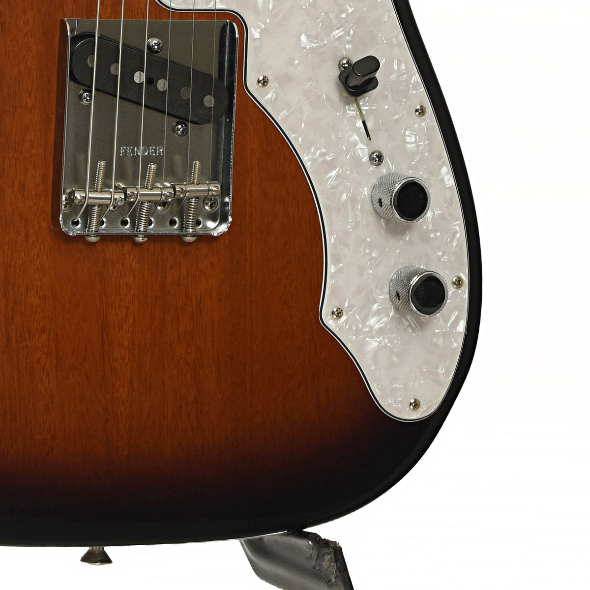Bridge and controls of Fender American Vintage '69 Telecaster Thinline Reissue Electric Guitar (2011)