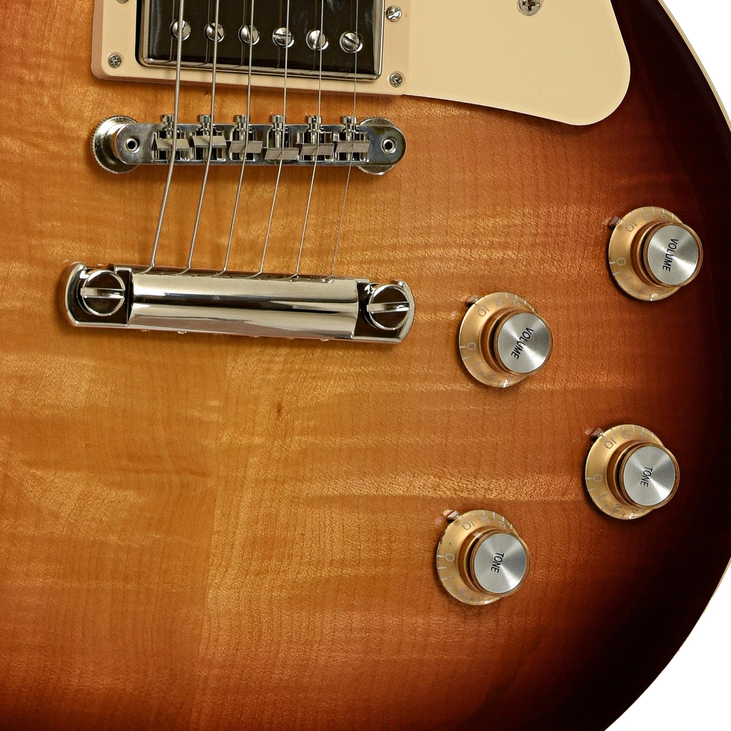 Bridge and controls of Gibson Les Paul Standard Electric Guitar 