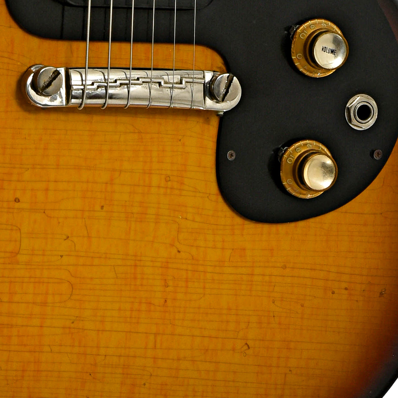 Bridge and controls of Gibson Melody Maker Electric Guitar