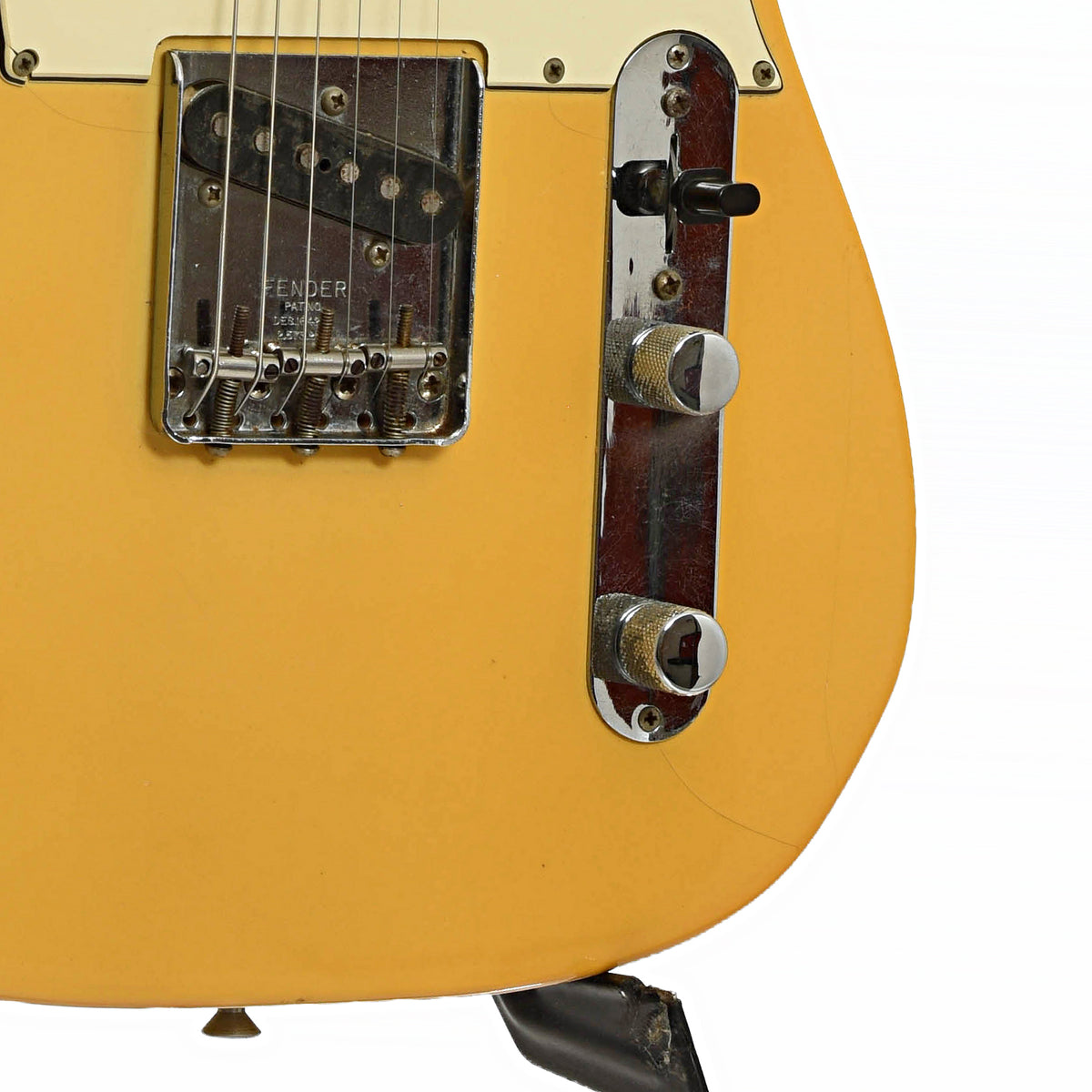 Bridge and controls of Fender Telecaster Electric Guitar