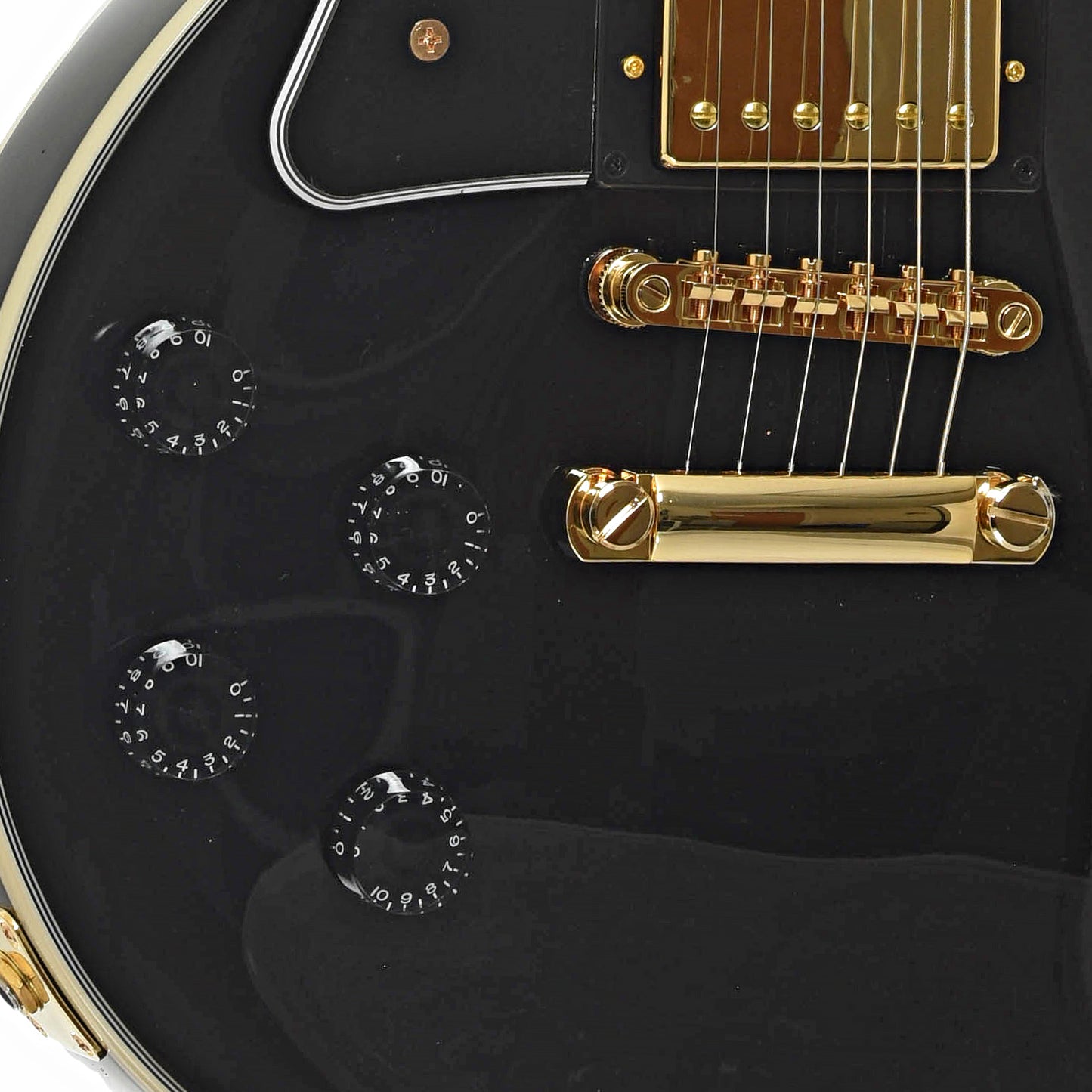 Bridge of Epiphone Les Paul Custom Left-Handed Electric Guitar & Gigbag, Ebony