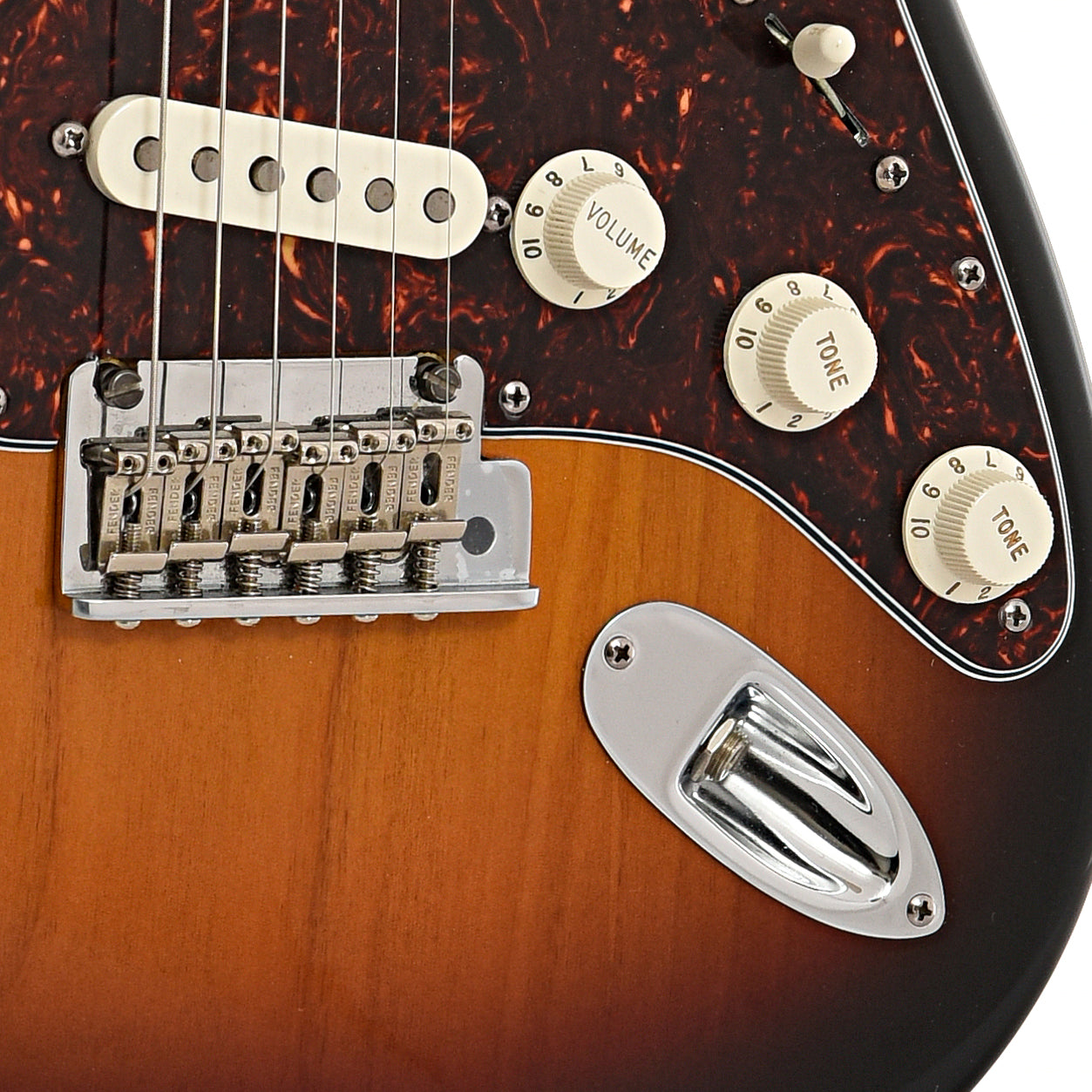 Bridge and controls of Fender New American Standard Stratocaster