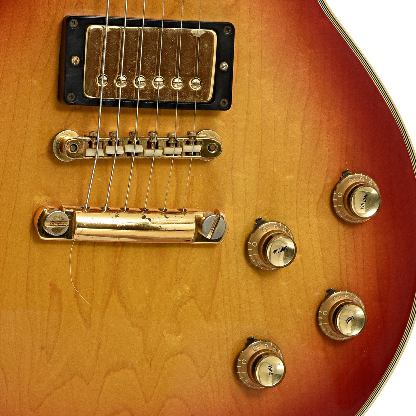 Bridge of Gibson Les Paul Custom Electric Guitar