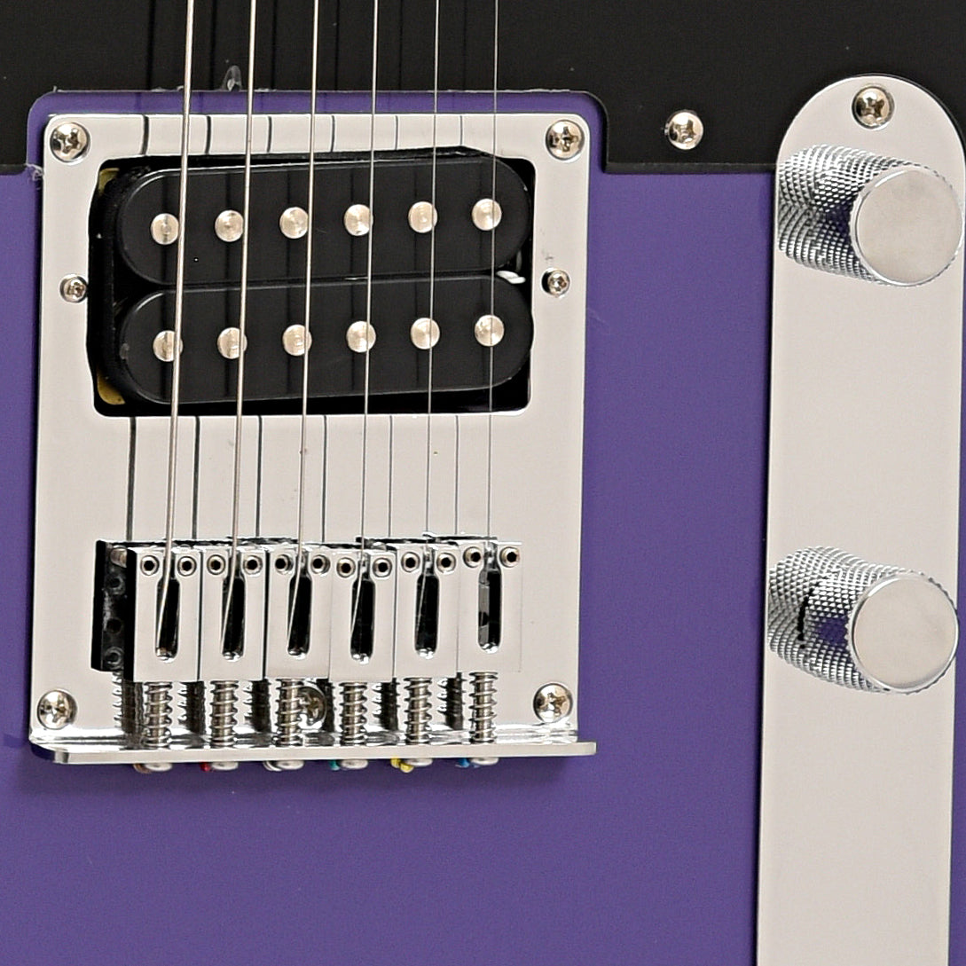 Bridge, pickup and controls of Squier Sonic Esquire H, Ultraviolet