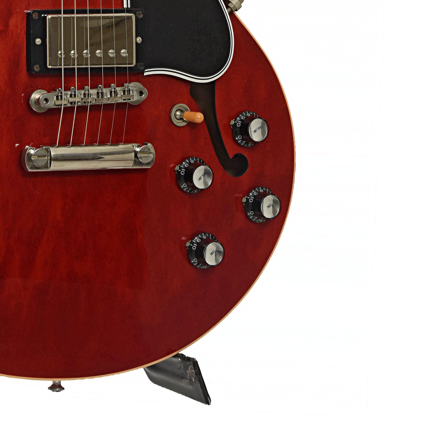 Bridge and controls of Gibson Custom Shop ES-339 Hollowbody Electric Guitar