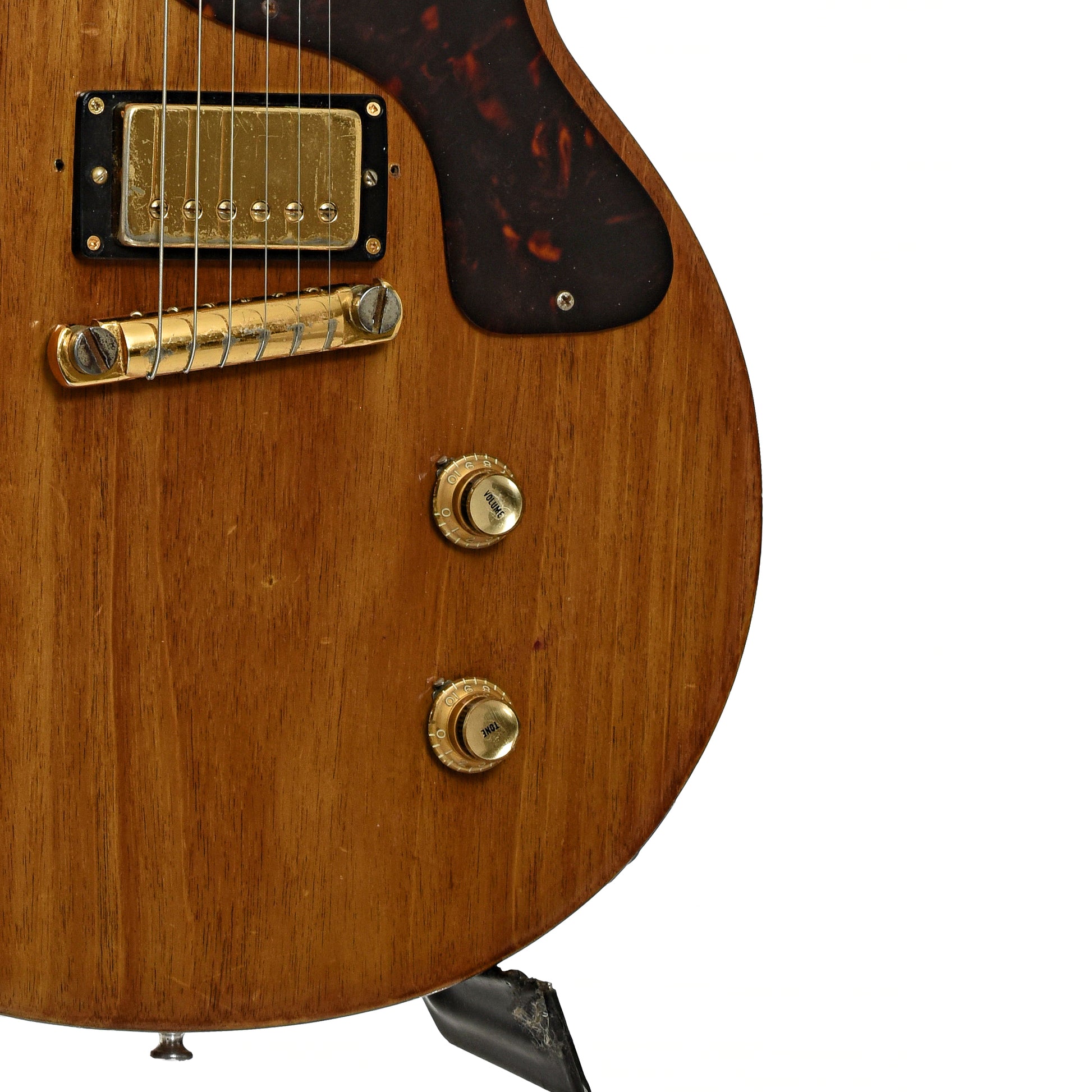 Bridgfe and controls of Gibson Les Paul Jr Electric Guitar