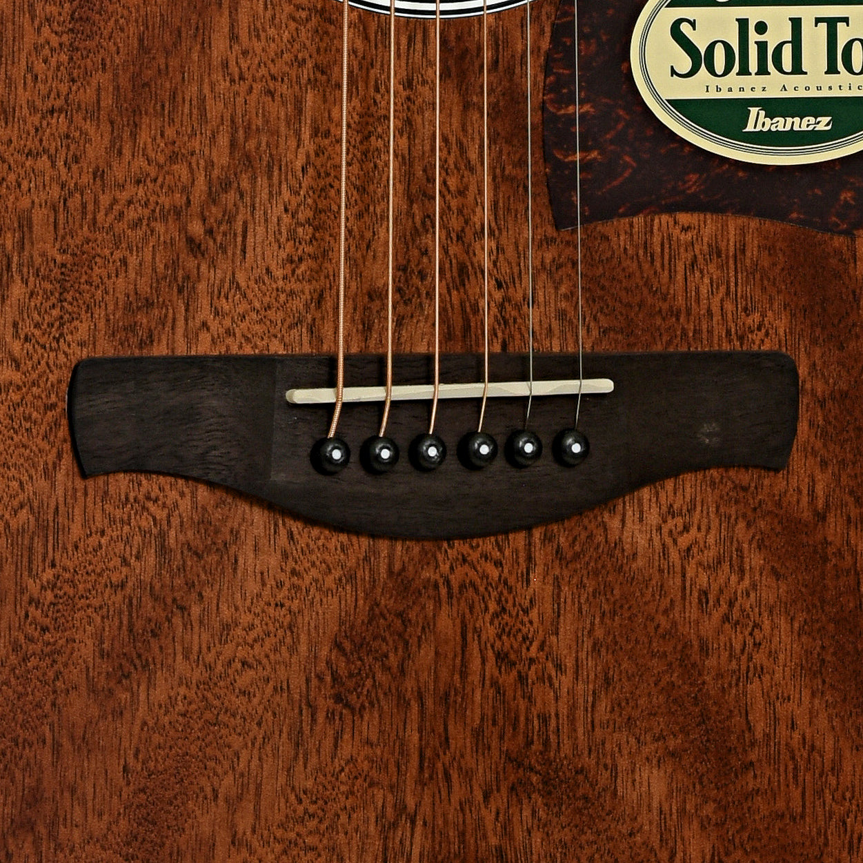 Bridge of Ibanez AJ54E Artwood Jumbo Acoustic-Electric Guitar, Open Pore Natural