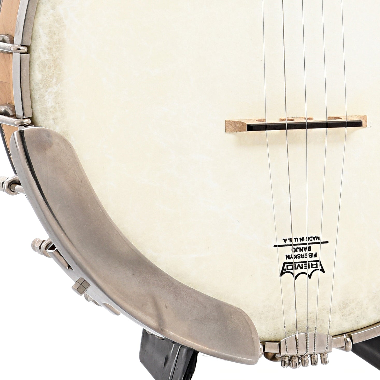 Tailpiece, bridge and armrest of Wildwood Artist Open Back Banjo (c.1990)
