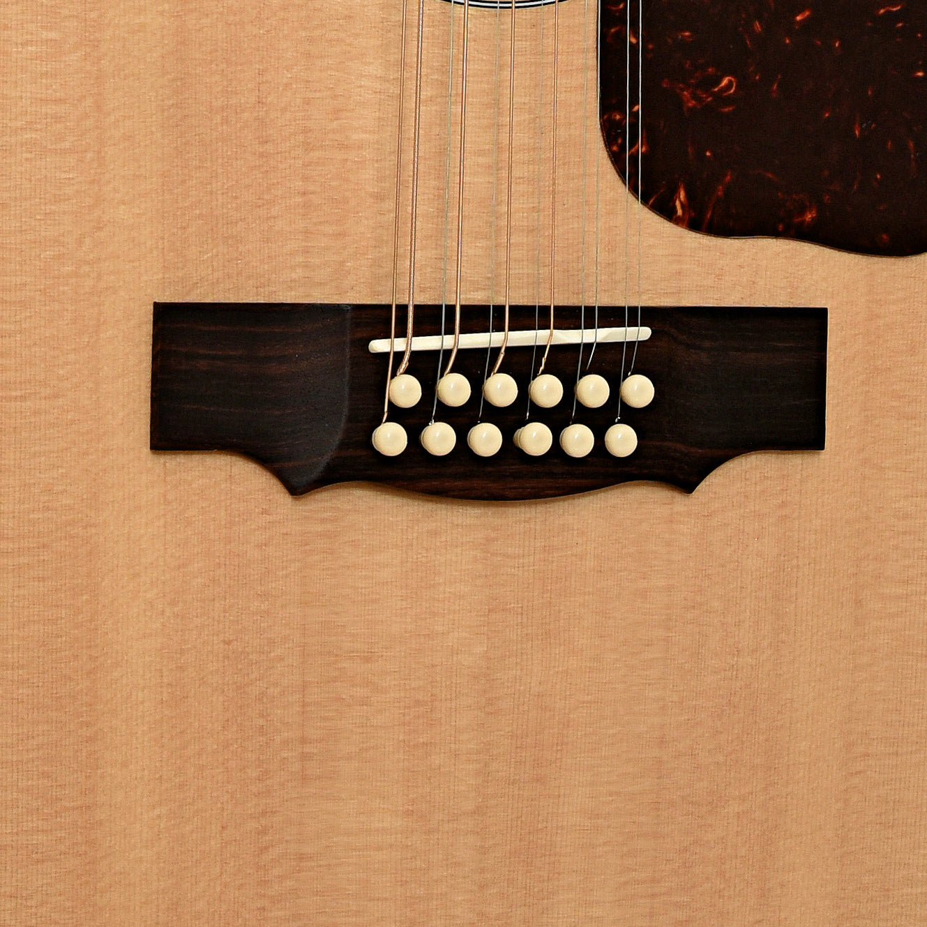 Bridge of Guild F-412E Standard Natural 12-String Acoustic-Electric Guitar