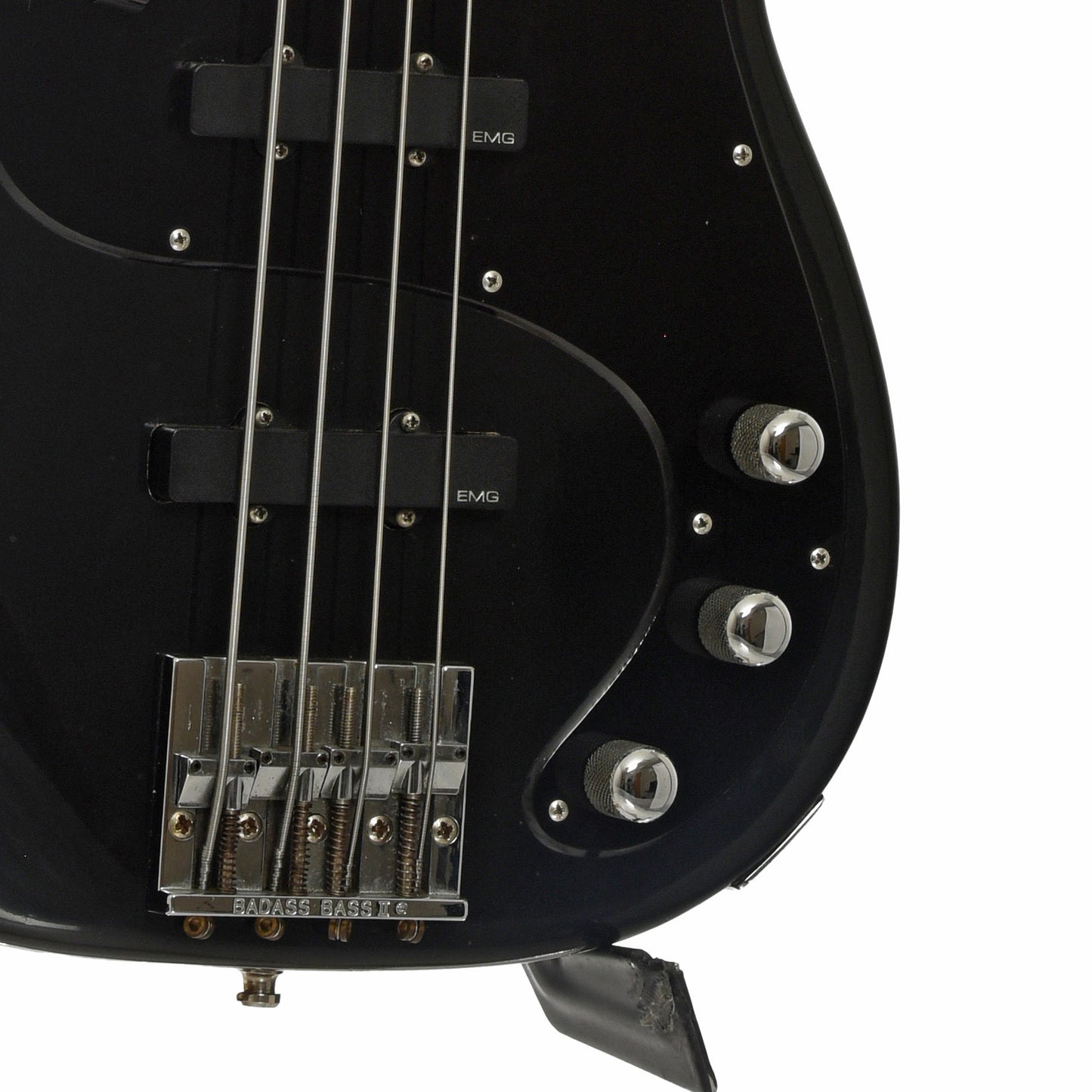 Bridge and controls of EGW Parts Electric Bass