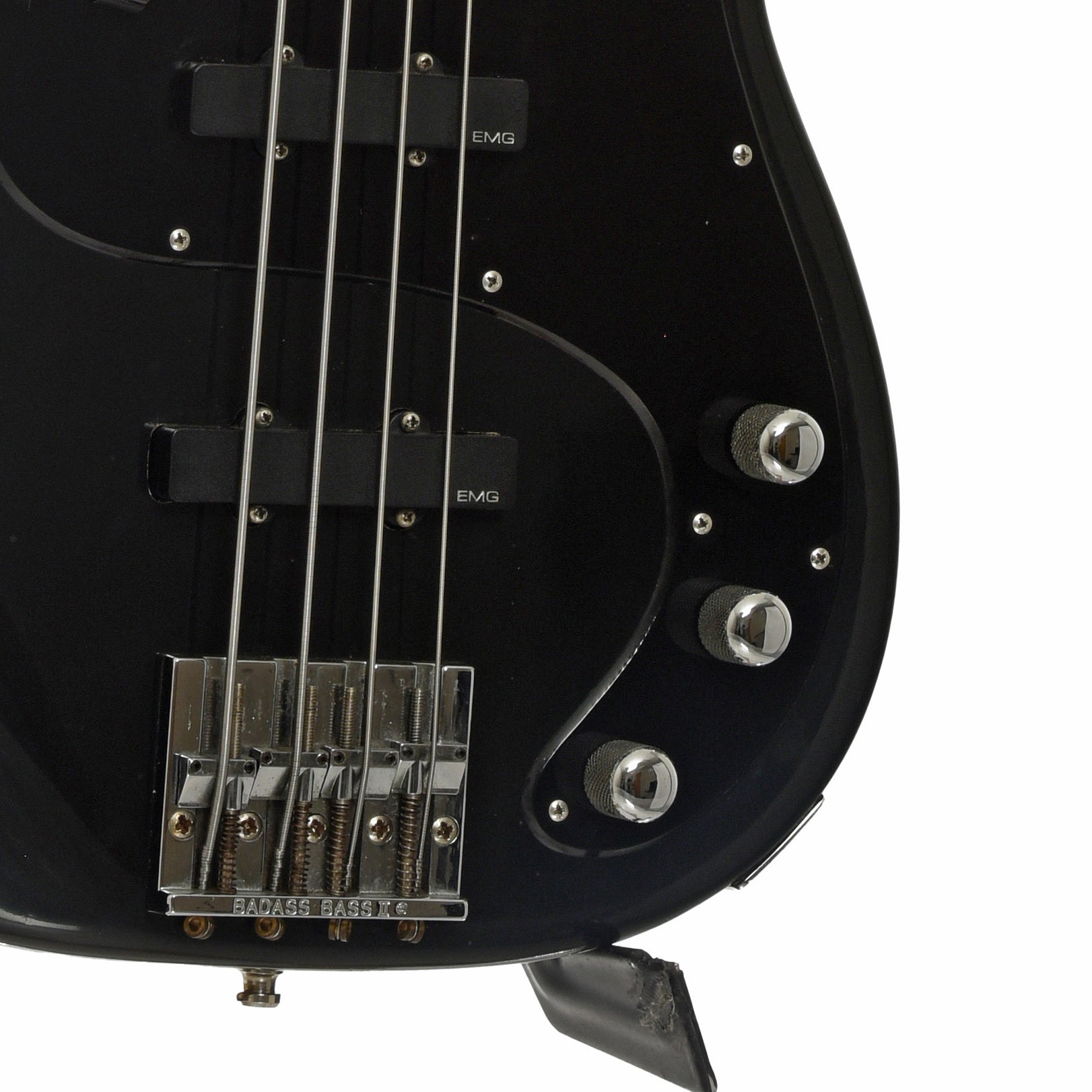 Bridge and controls of EGW Parts Electric Bass