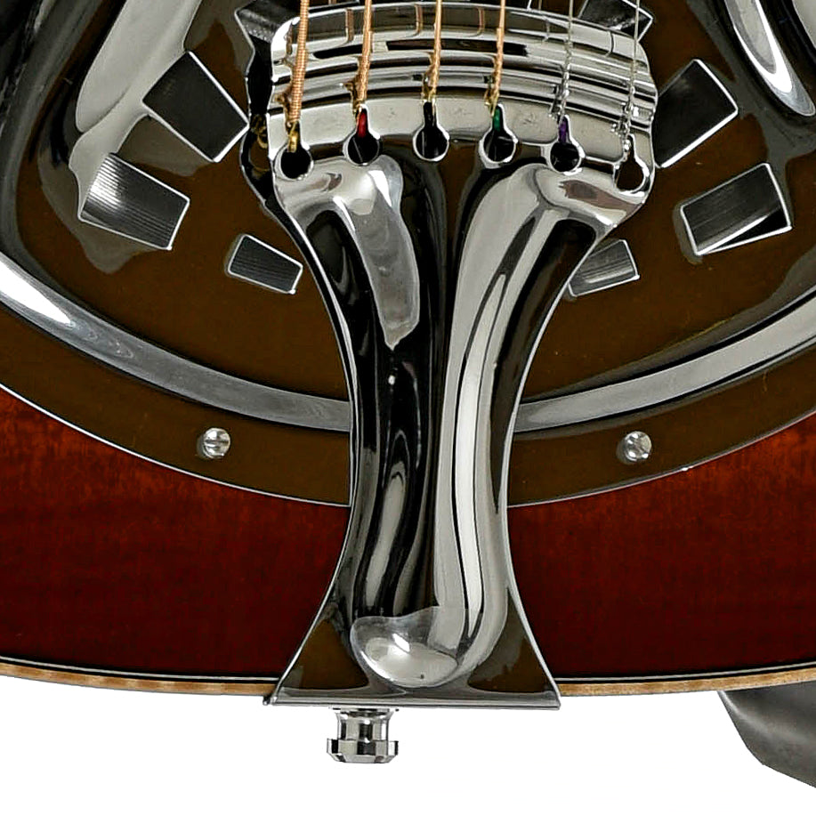 Tailpiece of Beard Legacy E-Model Squareneck Resonator Guitar Amber Sunburst