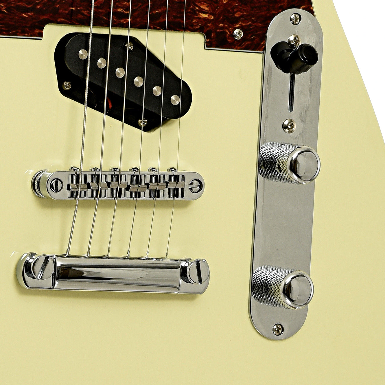 Bridge and controls of Reverend Buckshot Electric Guitar 