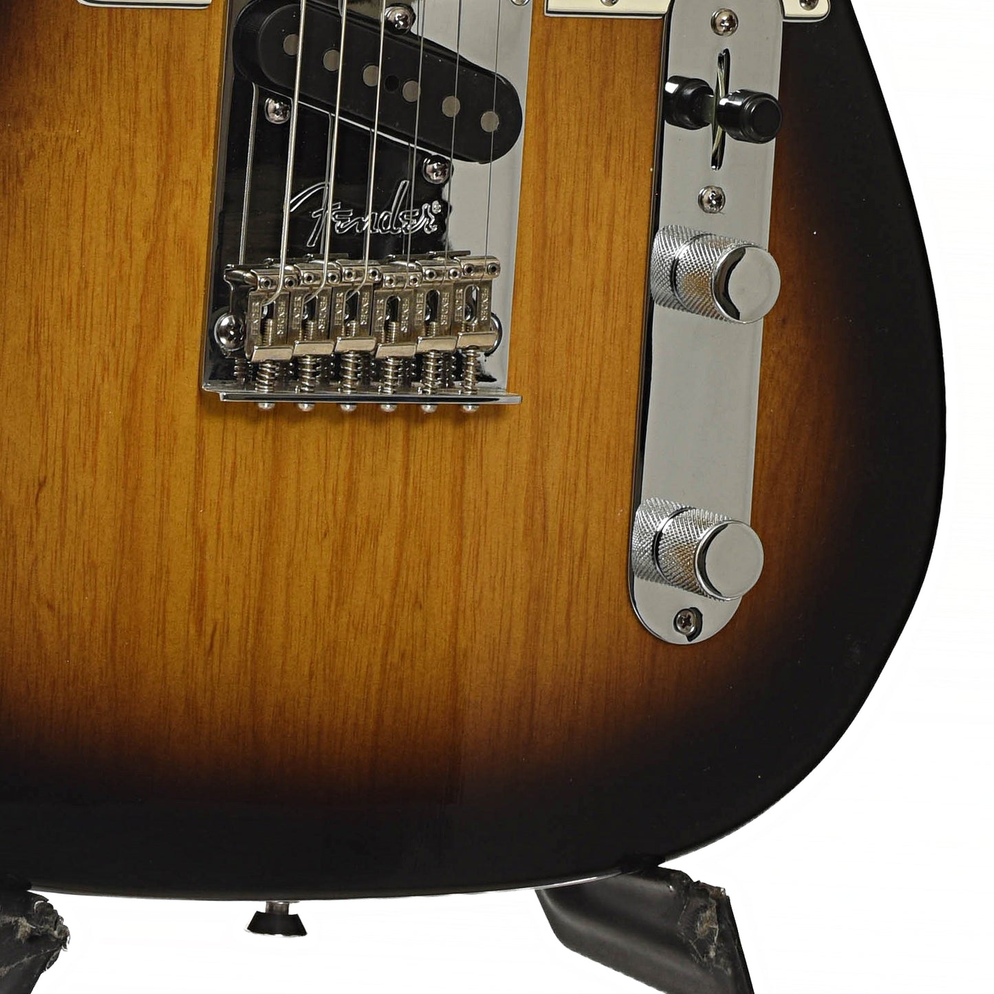 Bridge and controls of Fender New American Standard Telecaster Electric Guitar 