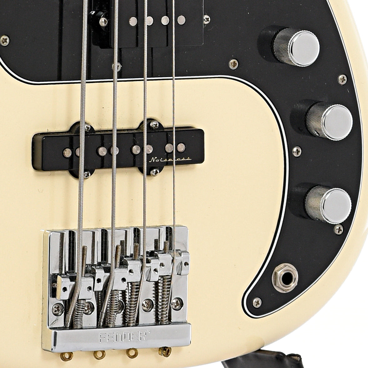 Bridge and controls of Fender Precision Bass Special Electric Bass (2020)