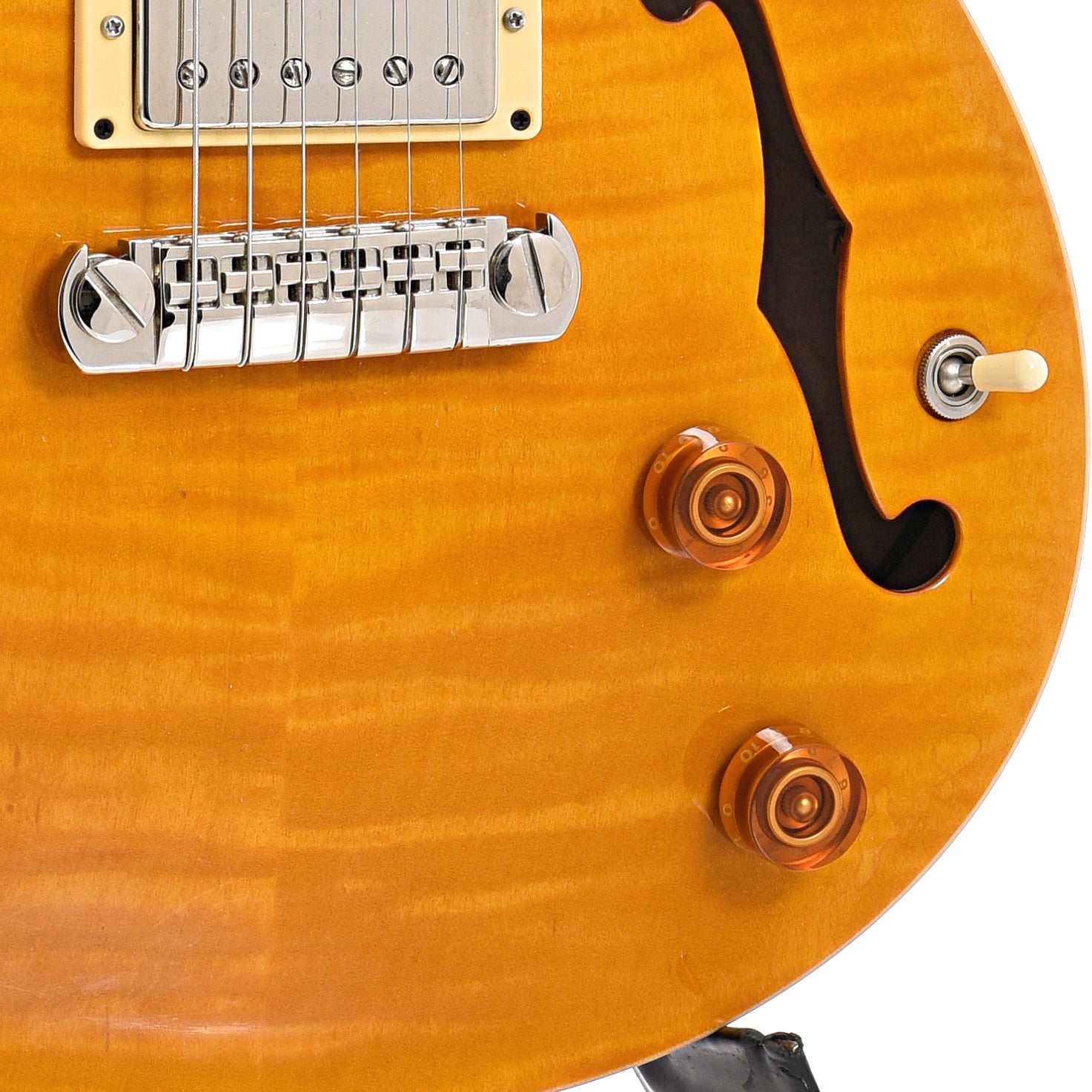 Bridge and controls of PRS McCarty Hollowbody II Electric Guitar (2003)