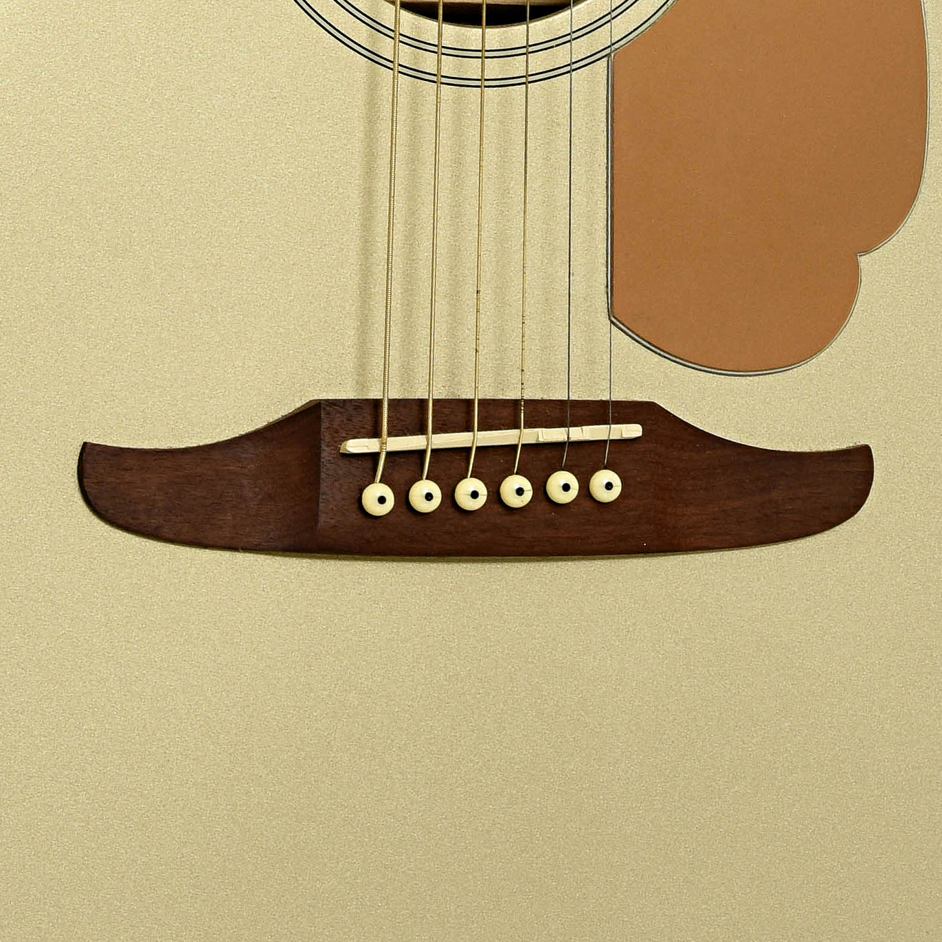 Bridge of Fender Newporter Player Champagne Acoustic Guitar