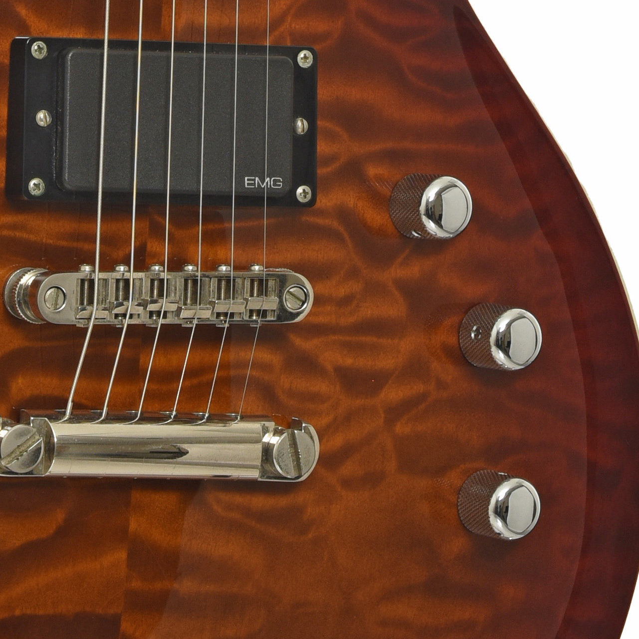 Bridge and controls of ESP Eclipse Standard Electric Guitar