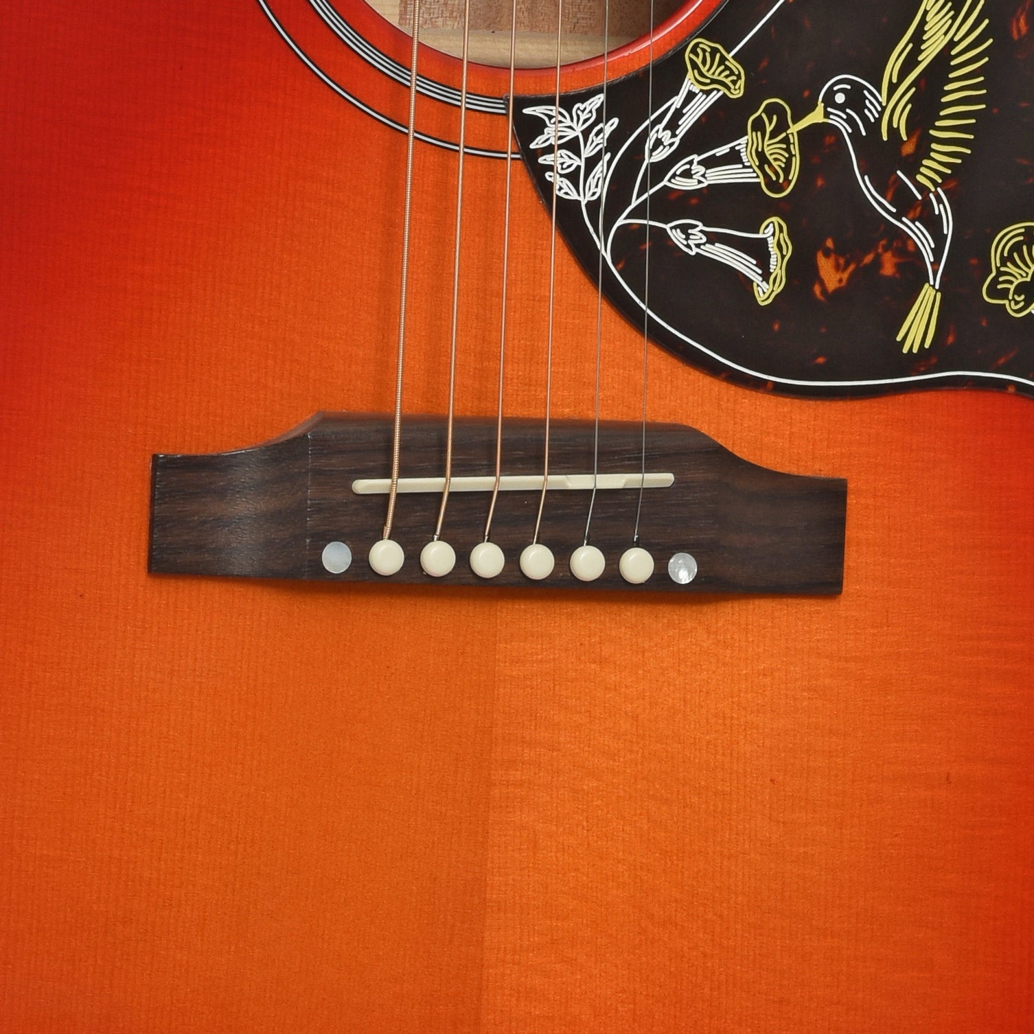 Bridge of Gibson Hummingbird Standard Acoustic Guitar